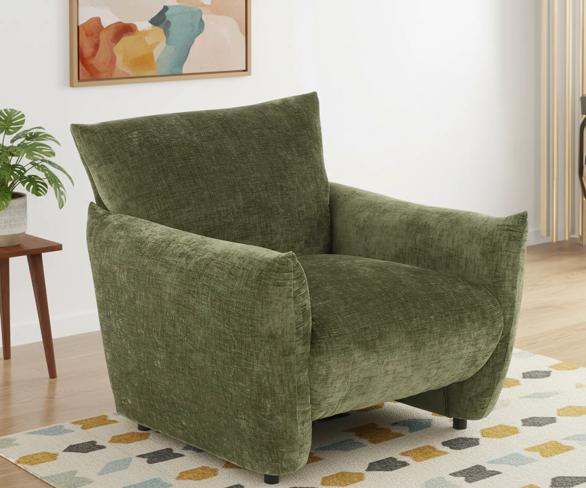 Atlas Olive Green Accent Chair-2