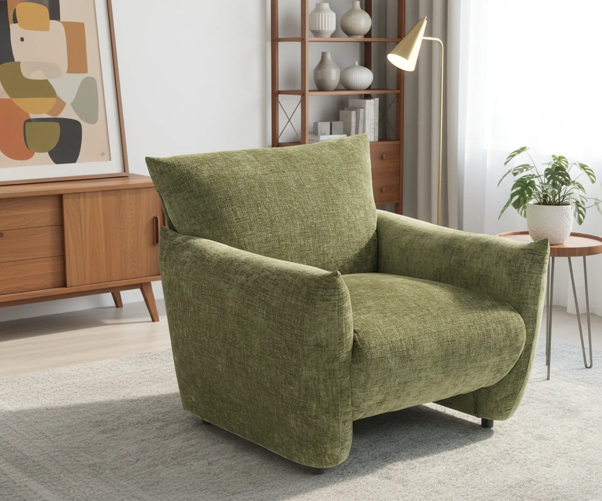 Atlas Olive Green Accent Chair-9