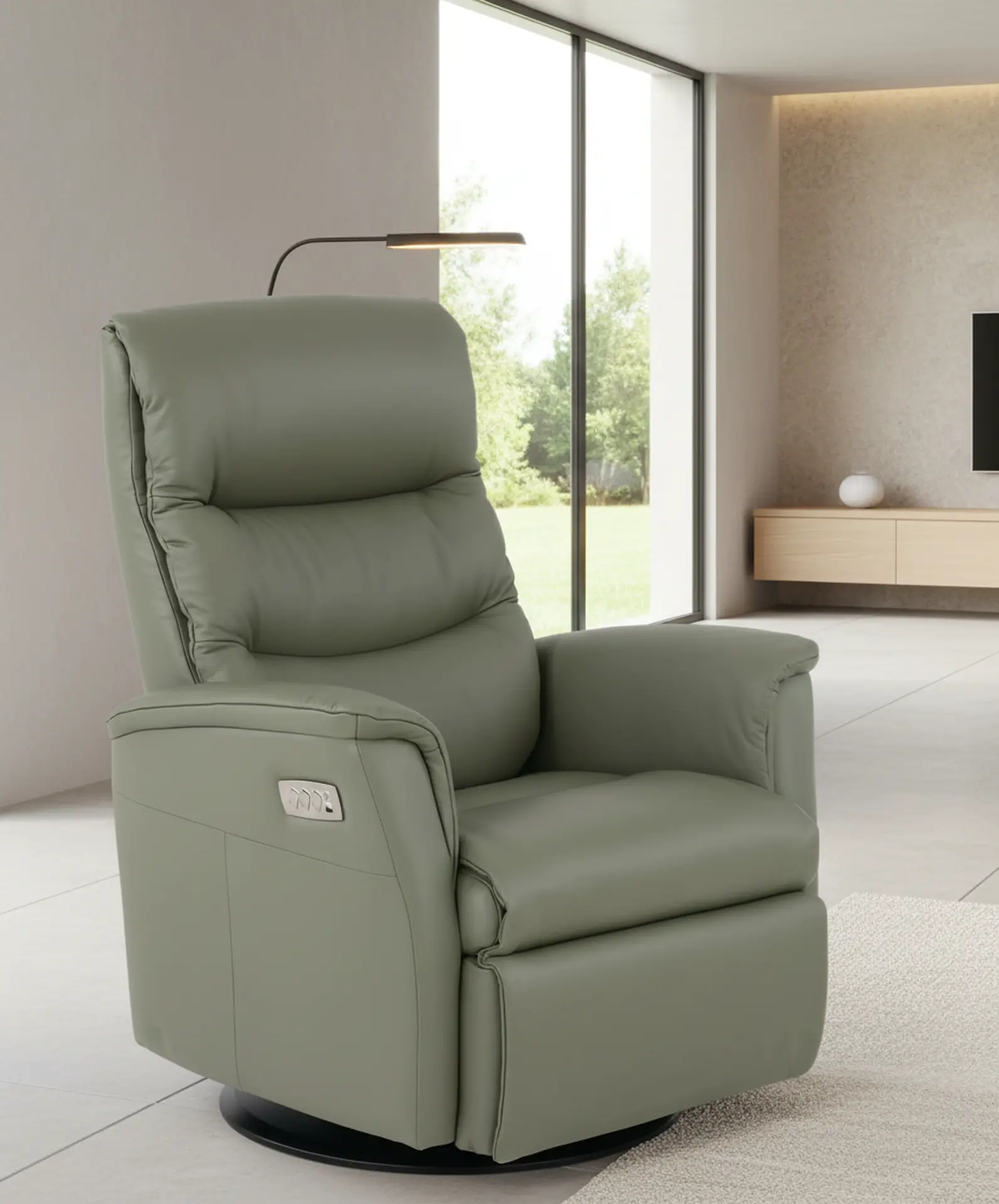 Liberty Moss Green Large Power Glider Recliner-2