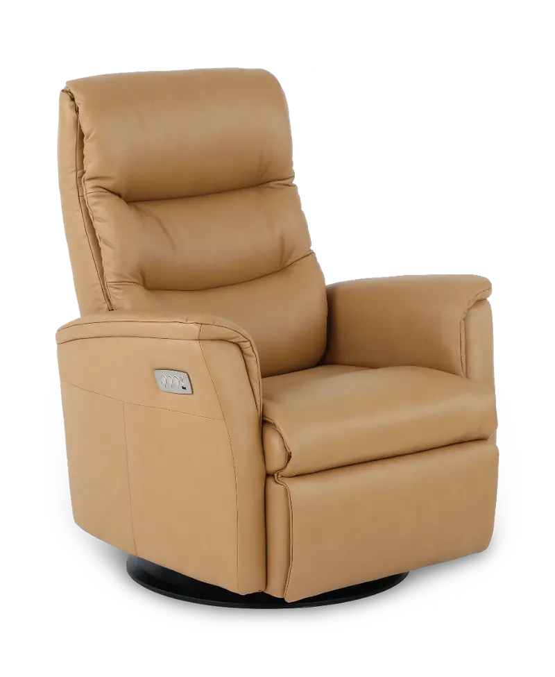Liberty Camel Brown Large Leather Power Glider Recliner