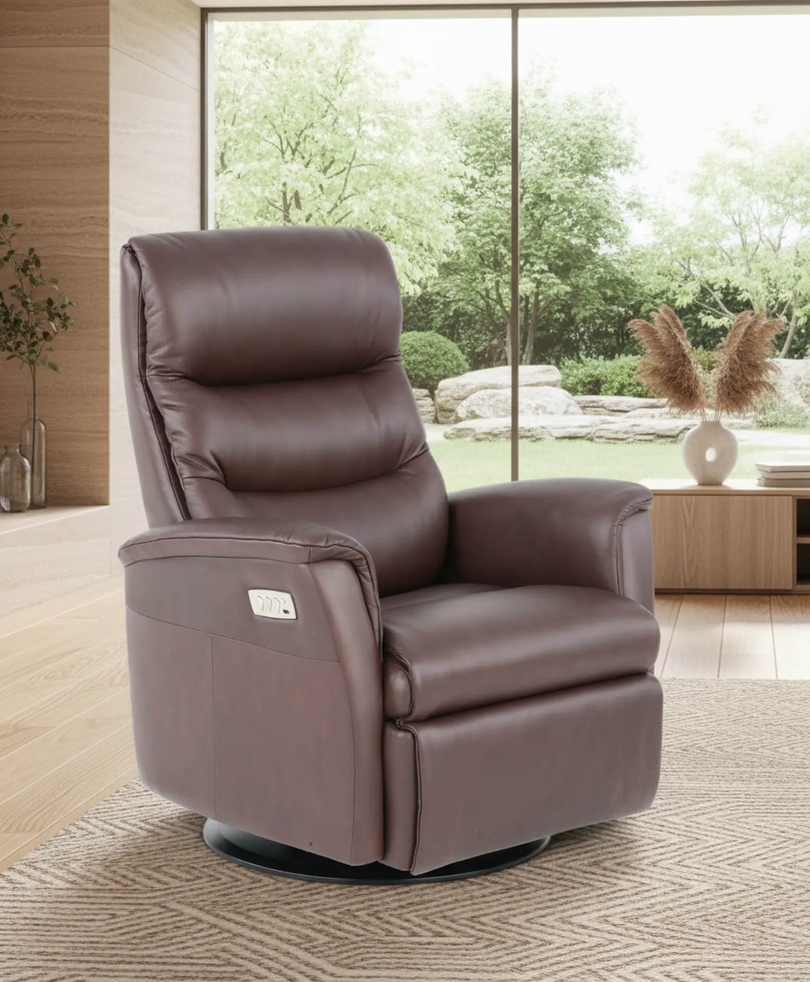 Liberty Mocha Brown Large Power Glider Recliner-2