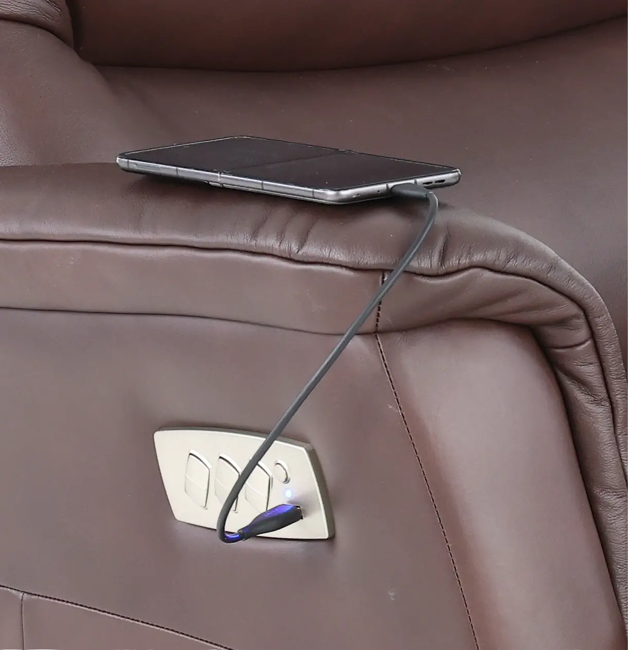 Liberty Mocha Brown Large Power Glider Recliner-8