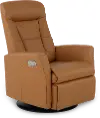 Grove Straw Large Leather Swivel Glider Power Recliner with Adjustable Headrest