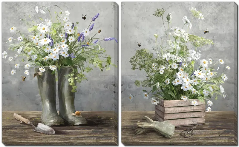 Cottage Gardening Wall Art - Set of 2