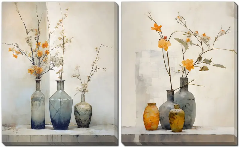 Happy Vases Wall Art - Set of 2