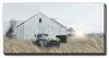 Navy Blue Truck with Flowers Wall Art