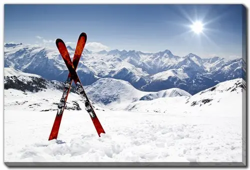 Pair Of Cross Skis Wall Art-1