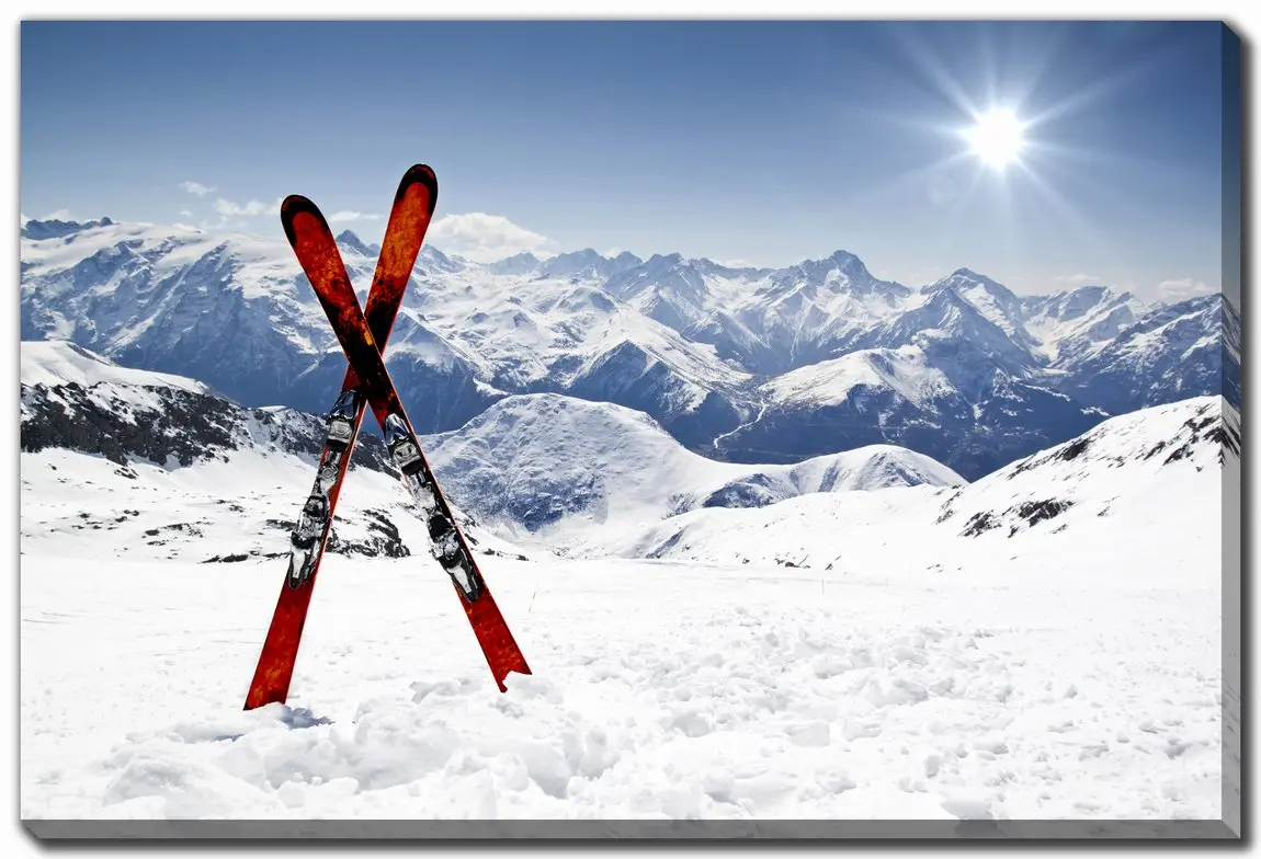 Pair Of Cross Skis Wall Art-1