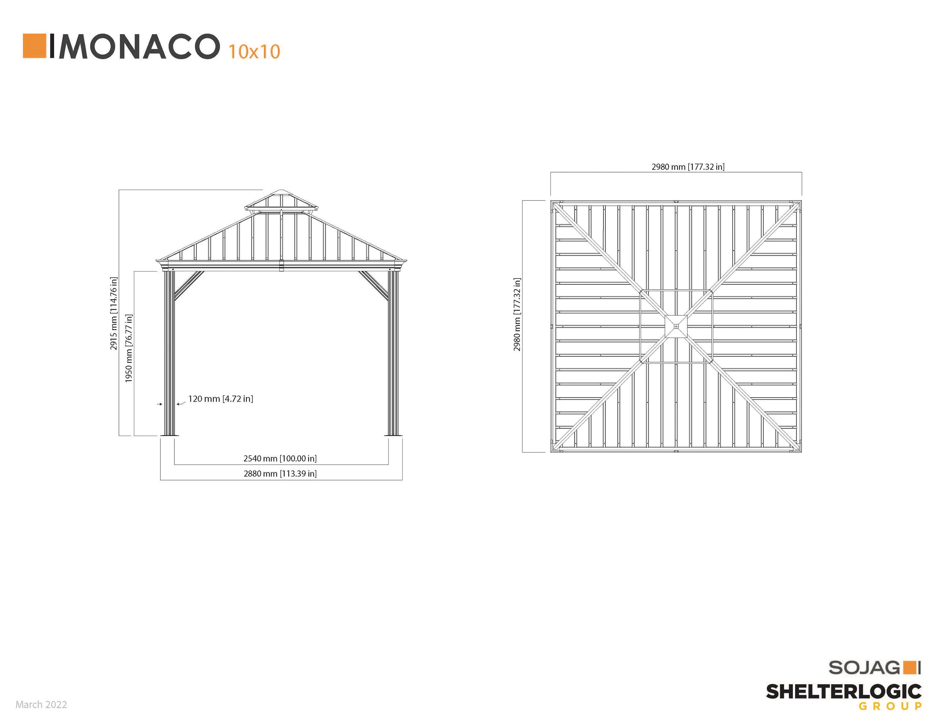 Sojag Monaco 10' Taupe Gazebo-9