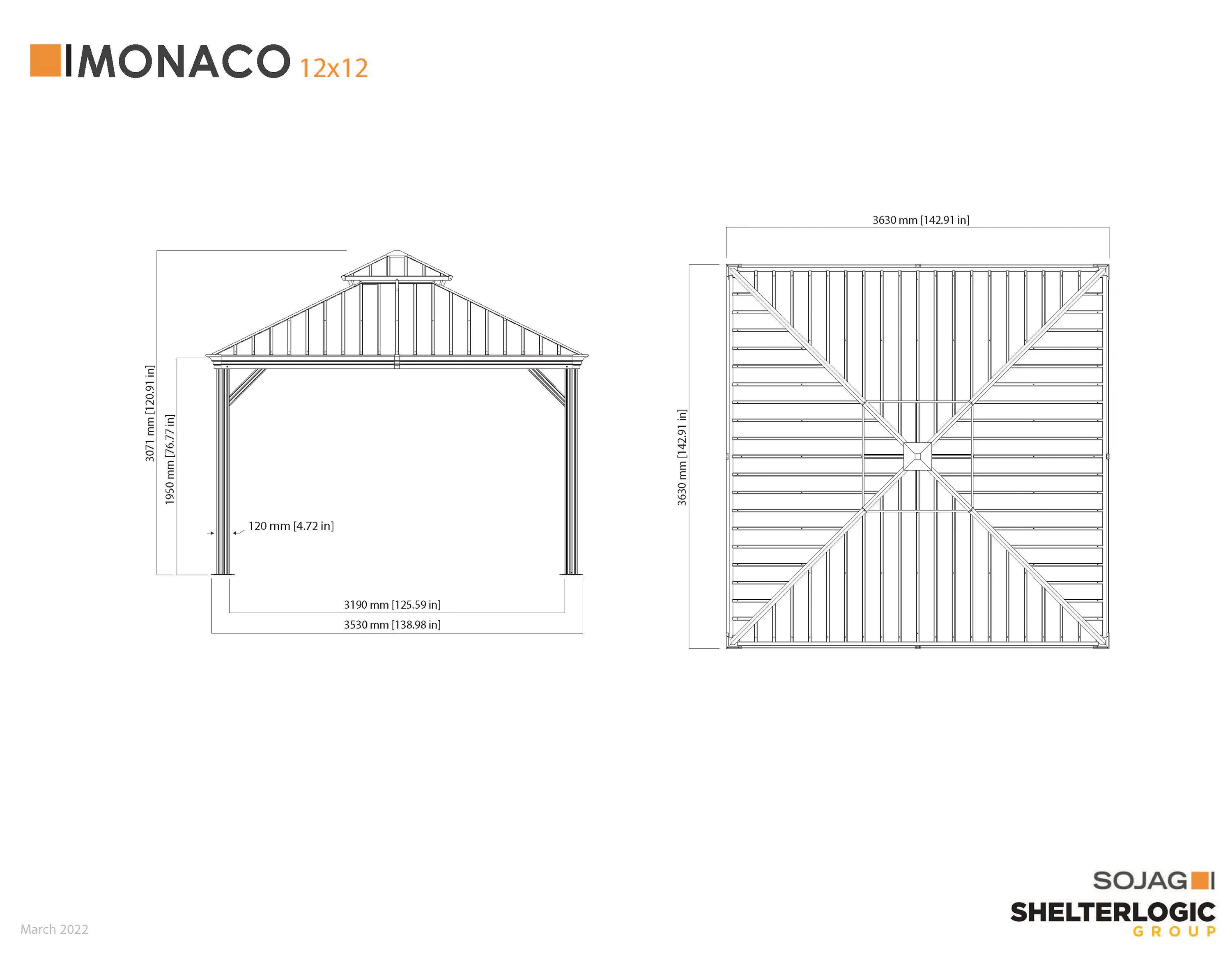 Sojag Monaco 12' Taupe Gazebo-9