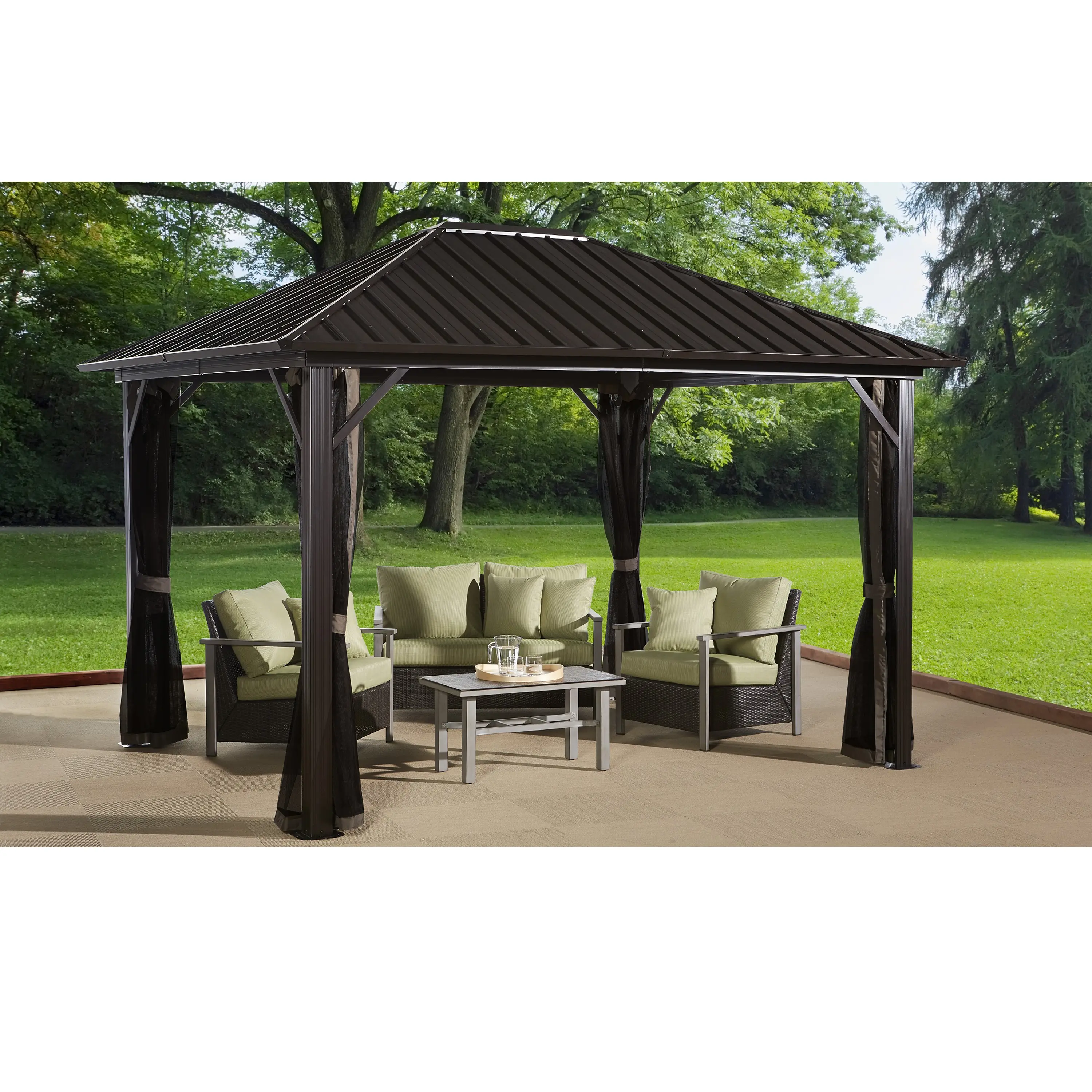 Sojag Genova 12' Dark Brown Gazebo-3