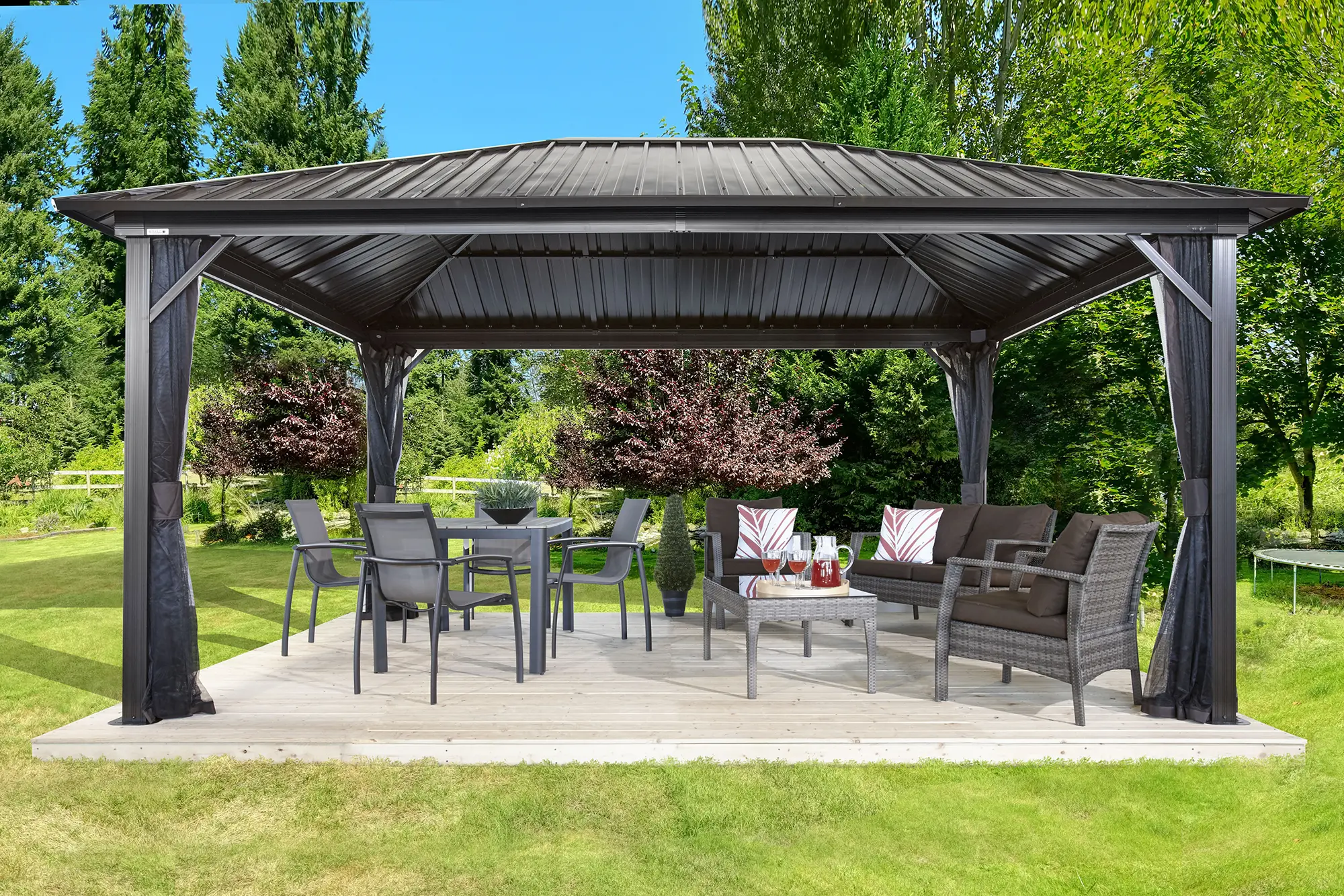 Sojag Genova 12 x 16 Dark Brown Gazebo-2