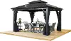 Sojag Kiana 10 x 12 Black Double Roof Gazebo with Netting