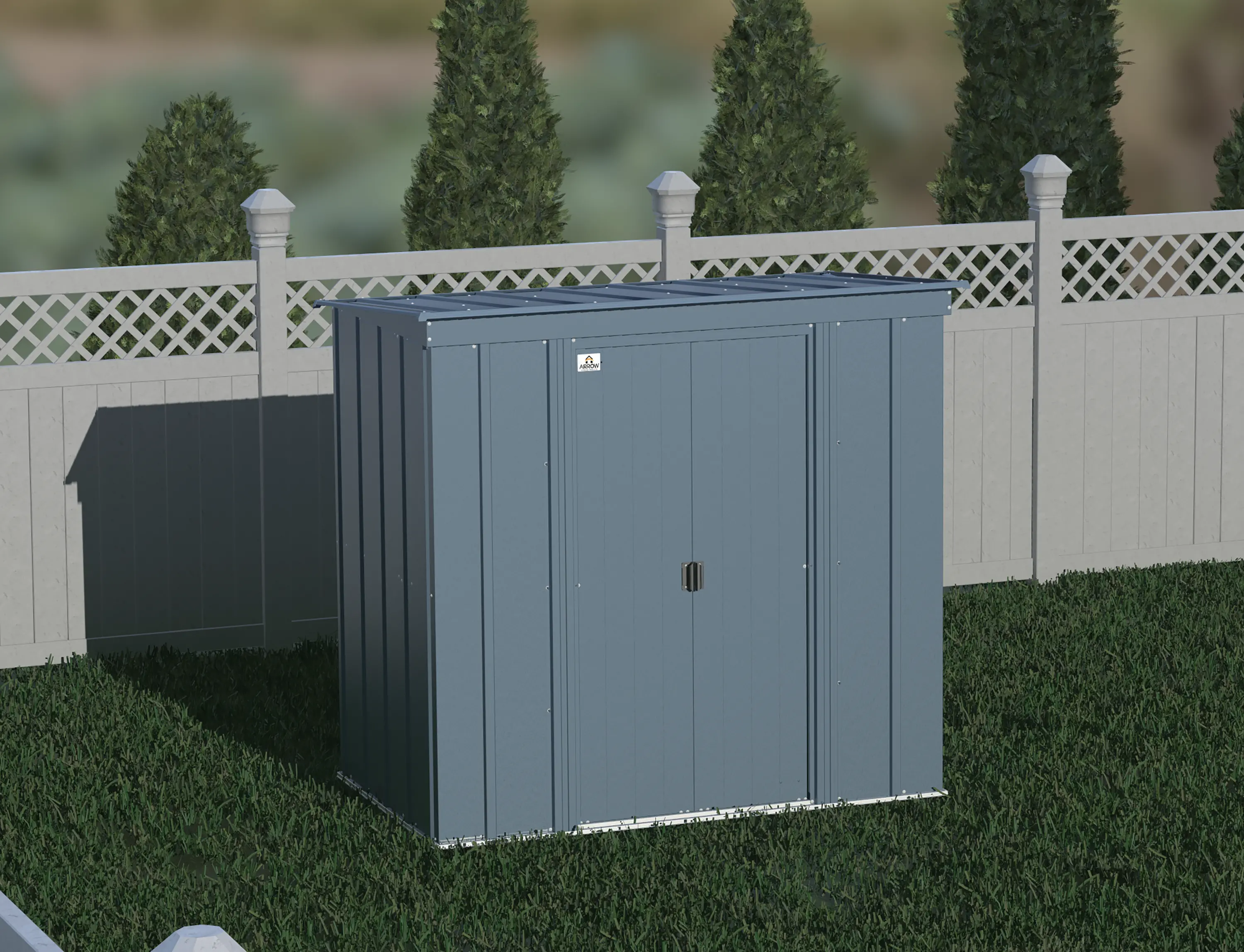 Arrow Classic 6 x 4 Blue Gray Steel Storage Shed-2