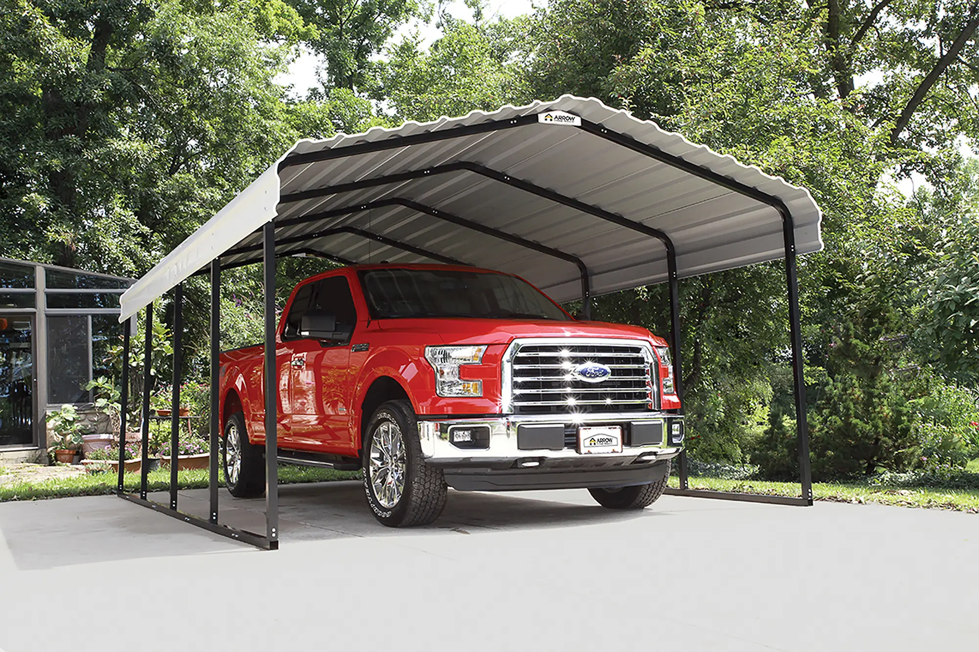 Arrow 12 x 20 Eggshell Carport-2