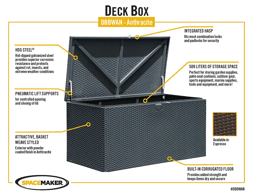 Arrow Spacemaker Anthracite Deck Box-10