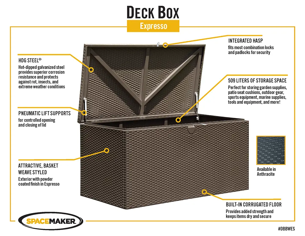 Arrow Spacemaker Espresso Deck Box-10