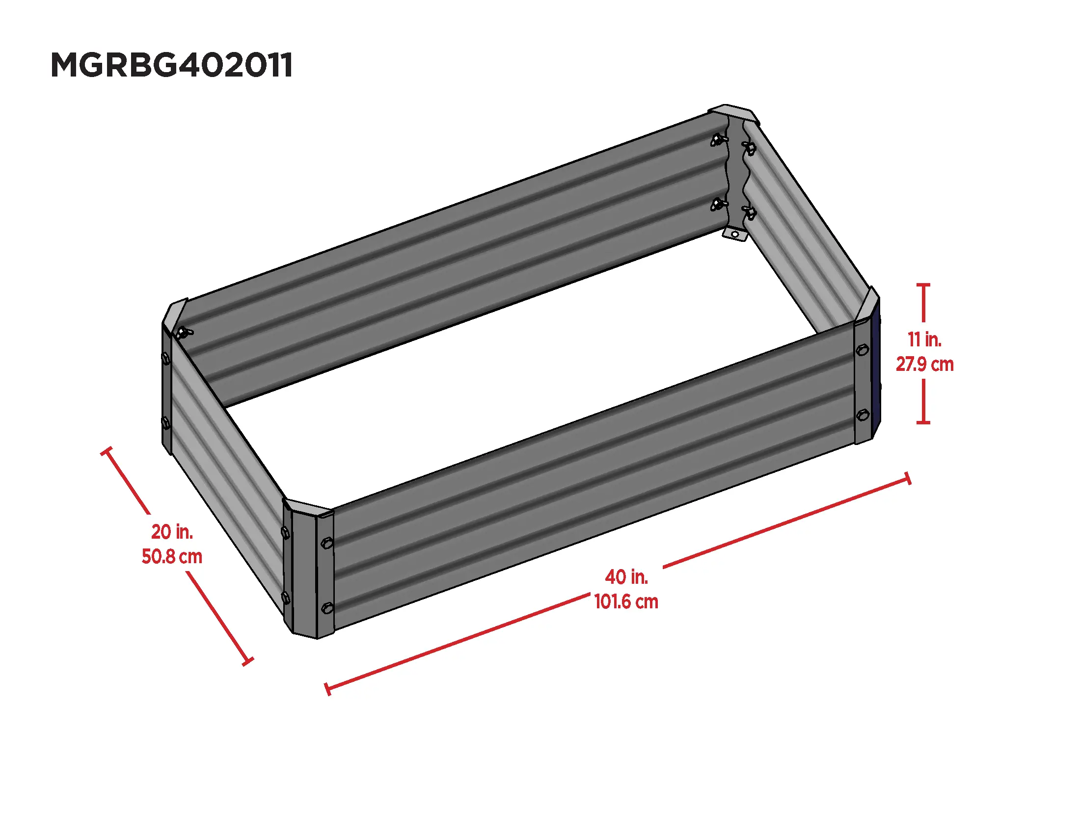 Miracle-Gro 2 x 4 x 1 Green Miracle-Gro® Raised Garden Bed-8