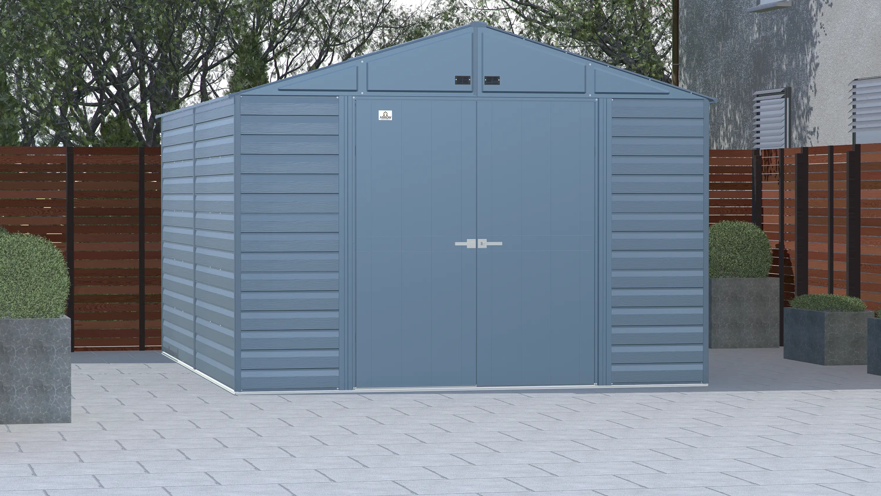 Arrow Select 10 x 14 Blue Gray Storage Shed-2