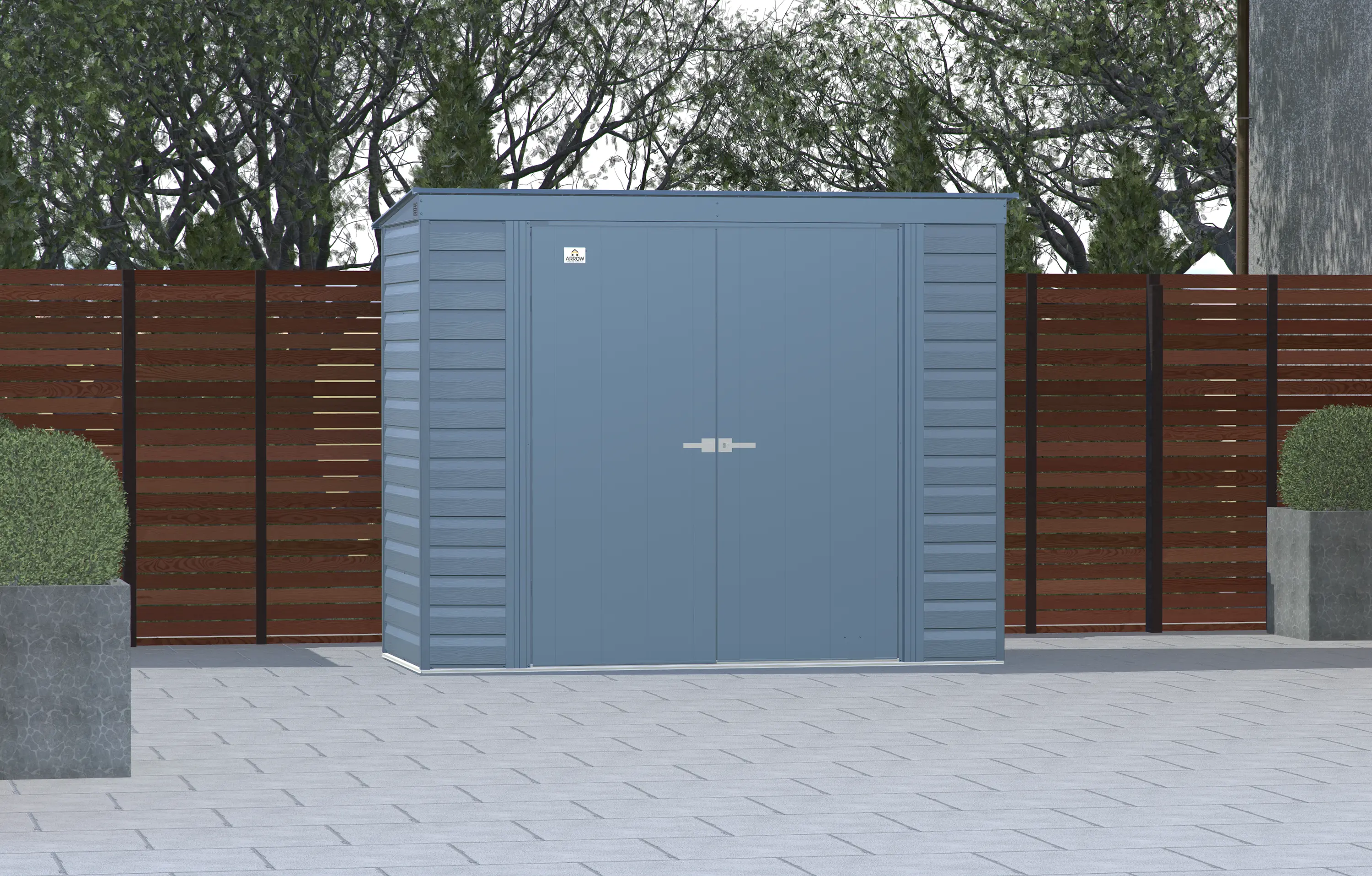 Arrow Select 8 x 4 Blue Gray Storage Shed-2