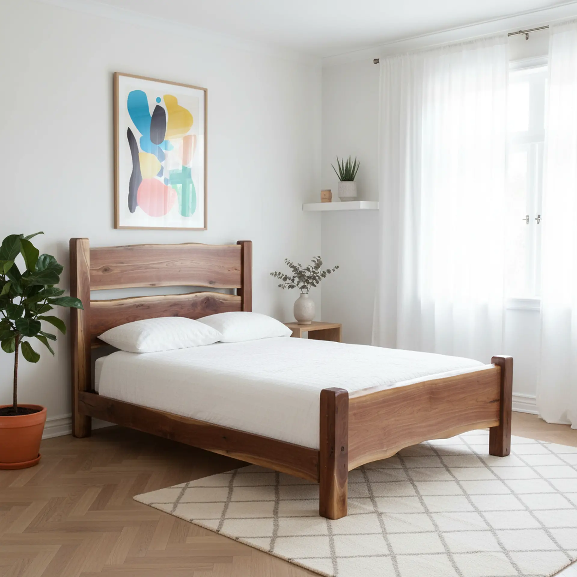 Live Edge Walnut King Bed-10