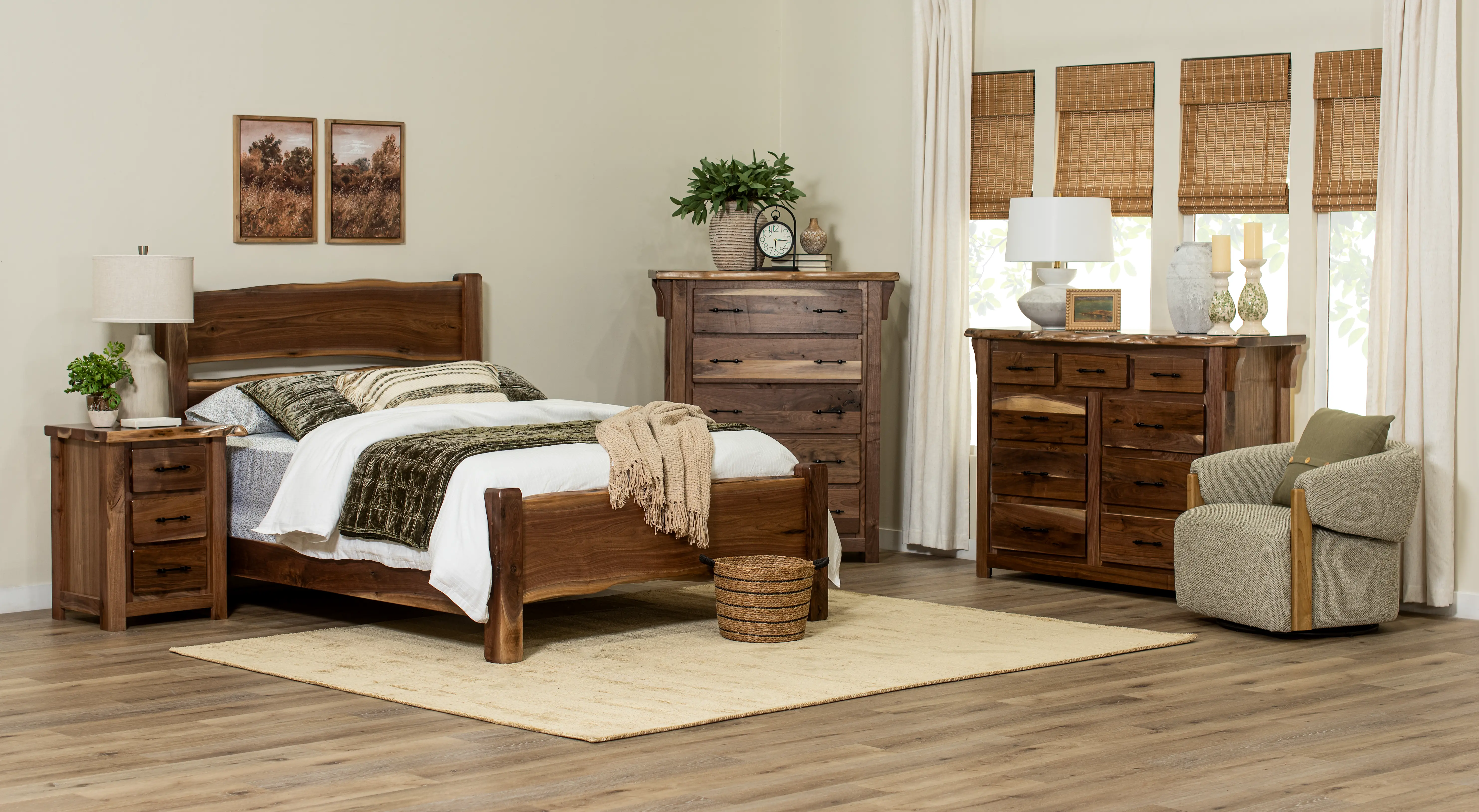 Live Edge Walnut King Bed-2