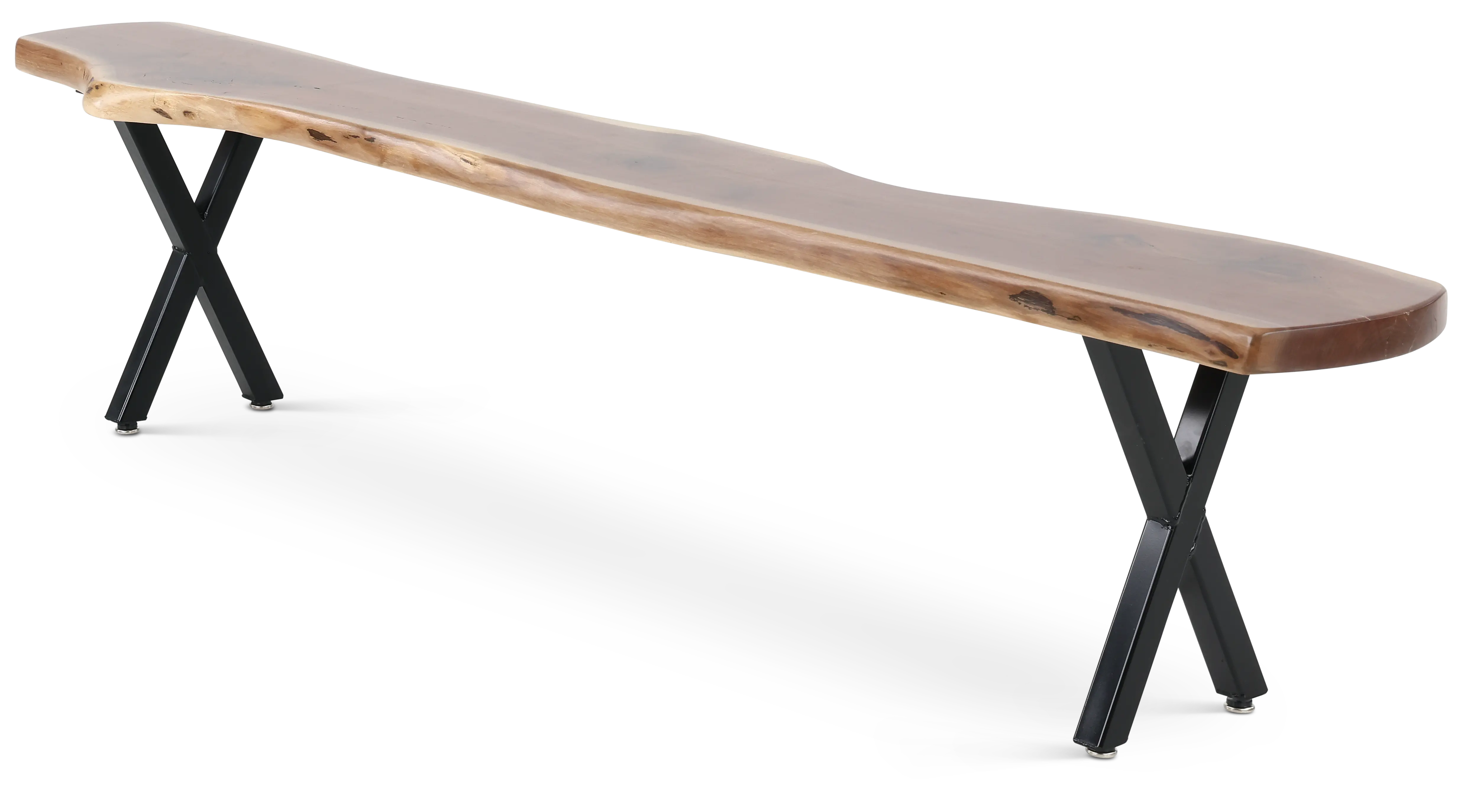Live Edge Walnut and Black Dining Bench-5