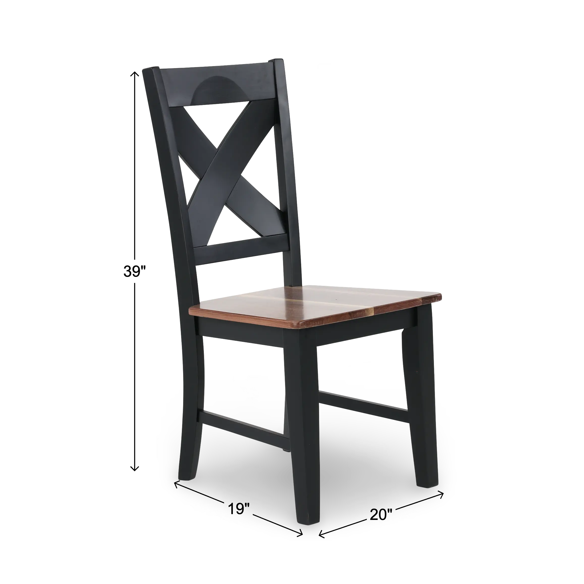 Live Edge Walnut and Black Dining Chair-3