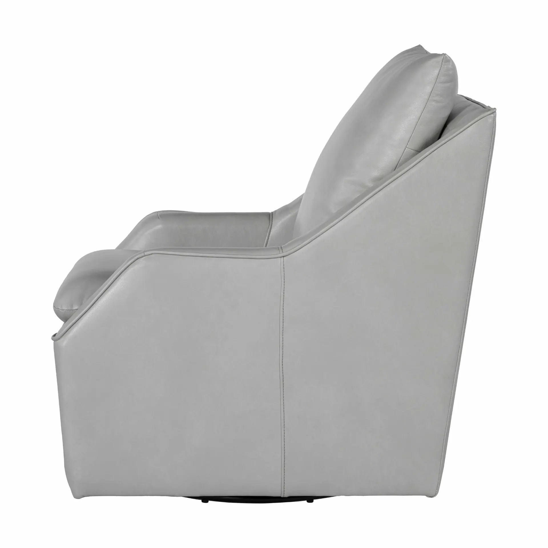 Asher Light Gray Leather Swivel Chair-2