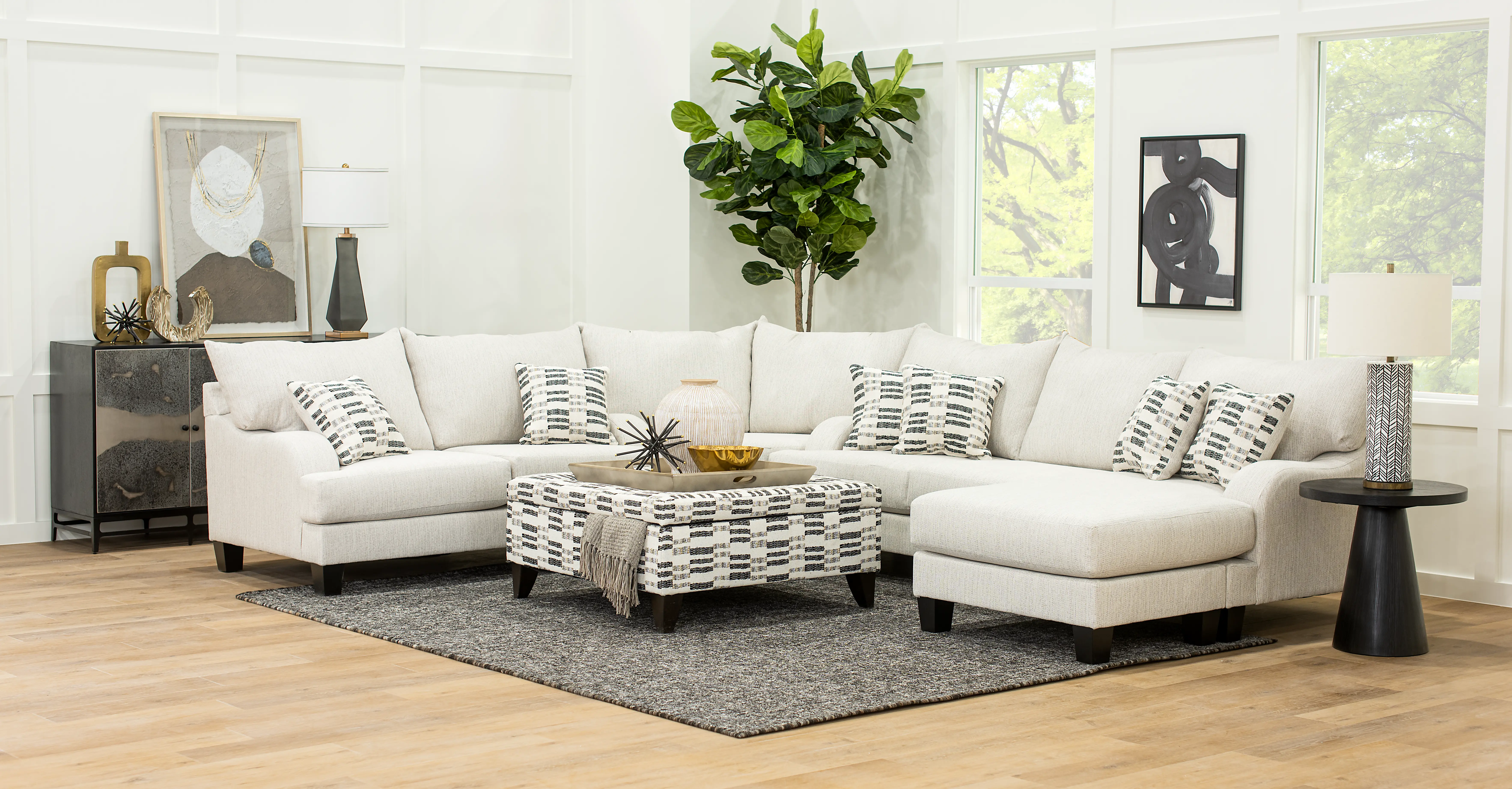 LAGSCH/HANGOUT MARBLE Laguna Marble White Sofa-Chaise-11