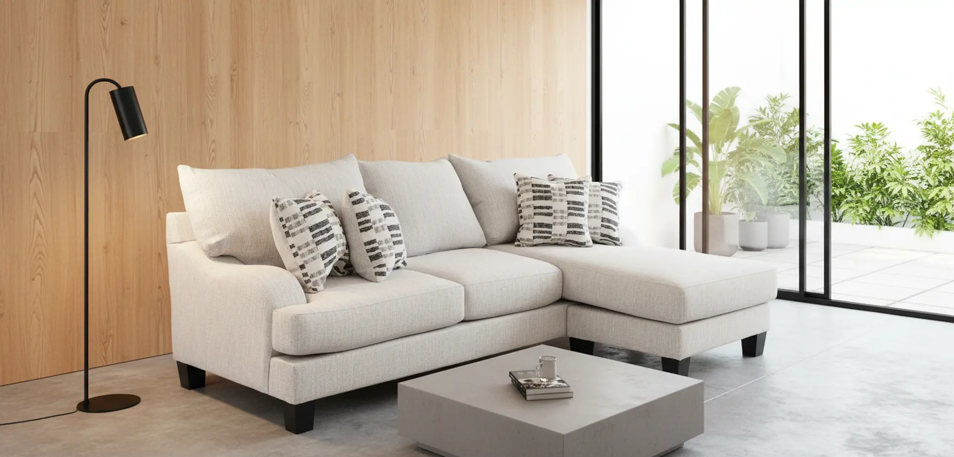 LAGSCH/HANGOUT MARBLE Laguna Marble White Sofa-Chaise-9