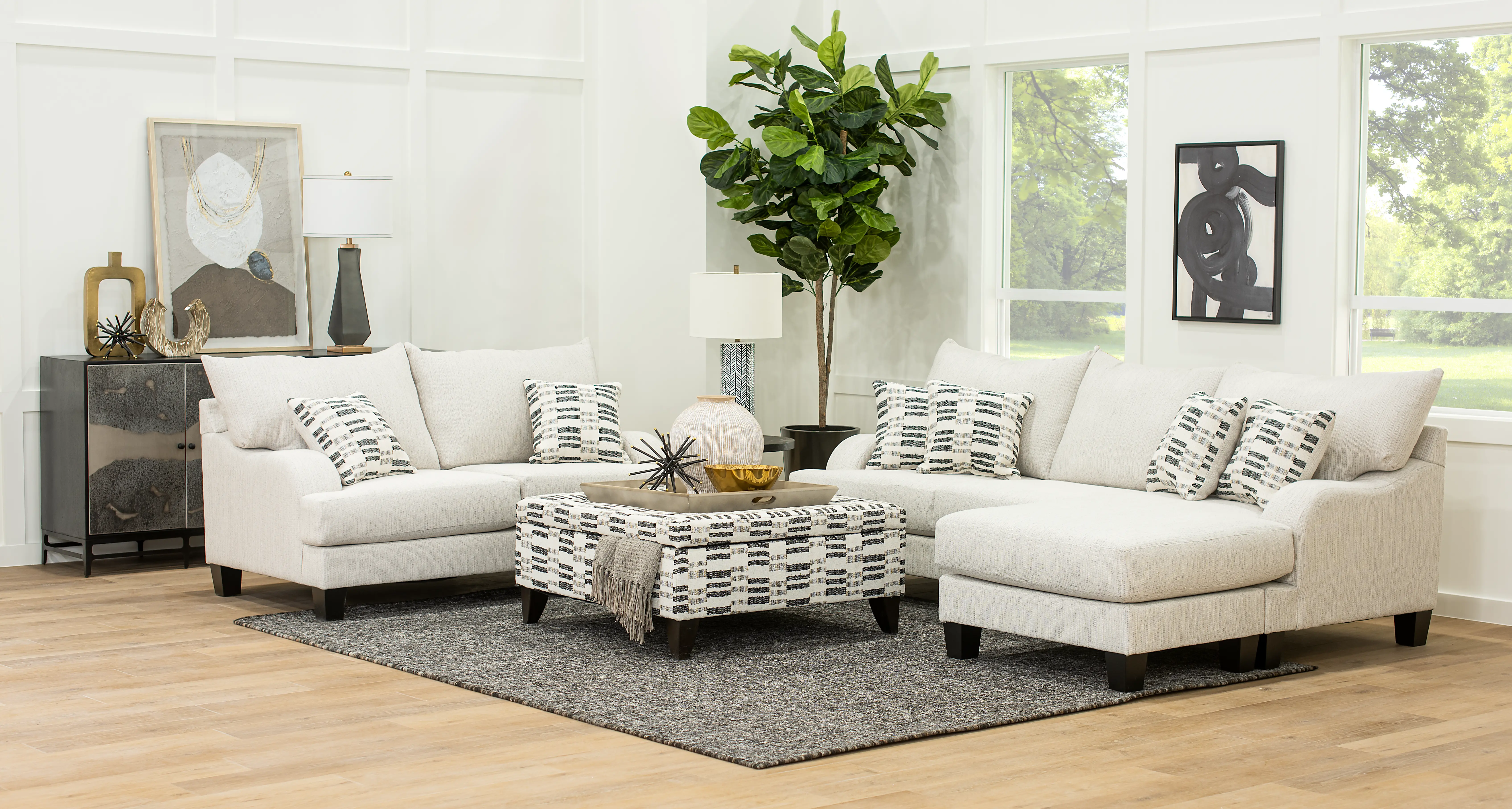 3PC/LAGUNA/MARBLE/OPT.2 Laguna Marble White 3 Piece Sectional-6