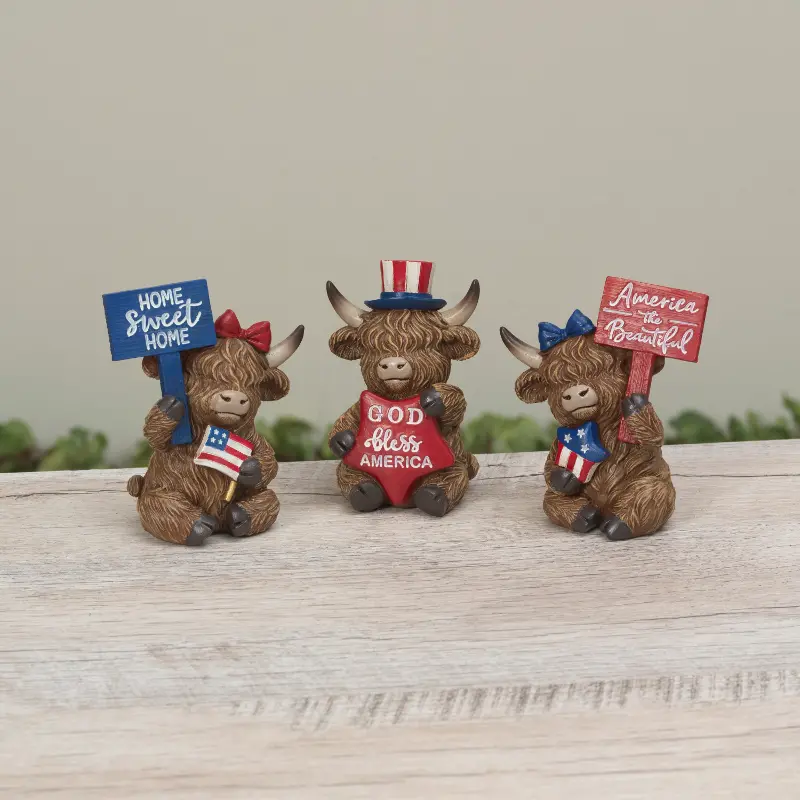 Assorted Americana Cows with Sign