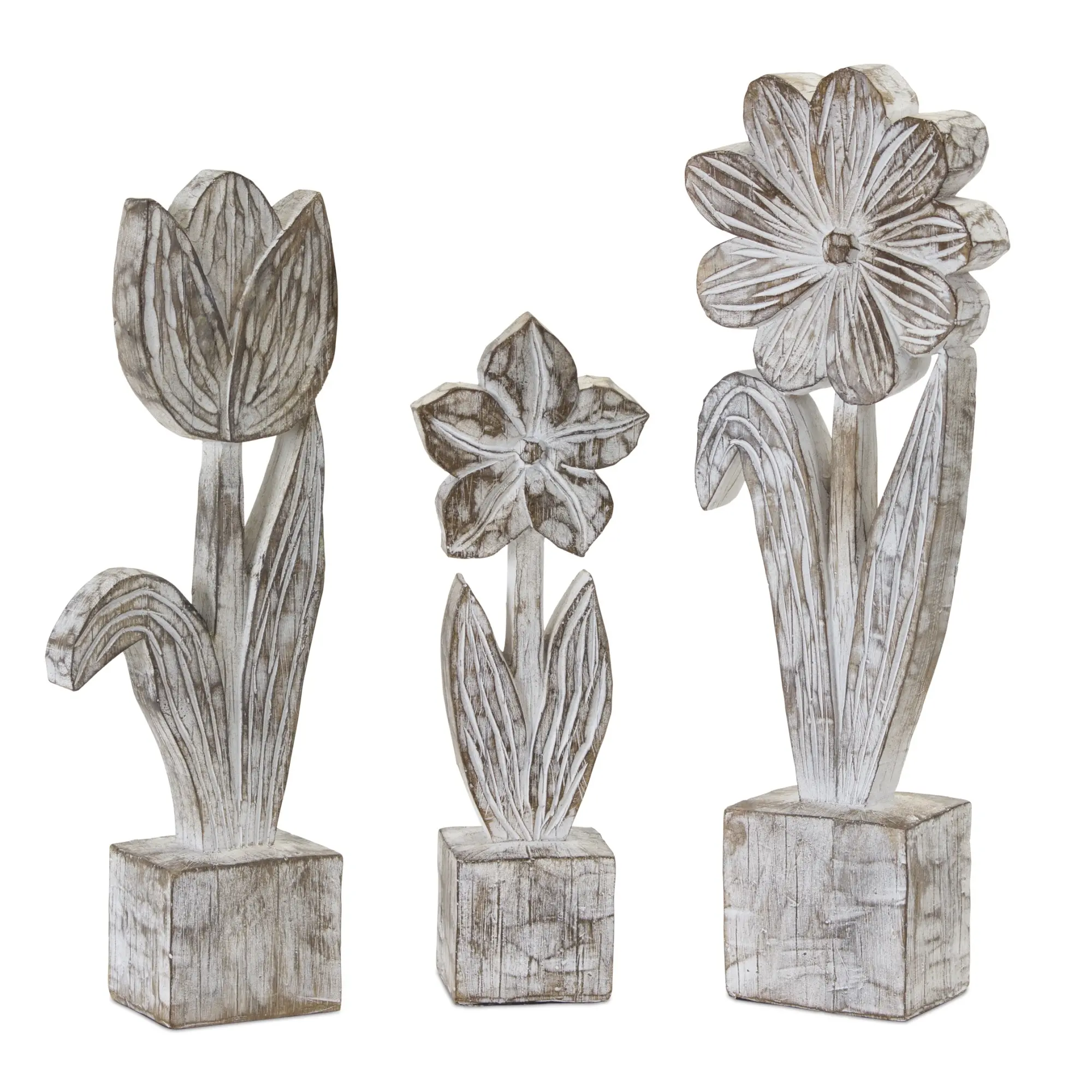 Medium Potted Floral Stone Decor-1