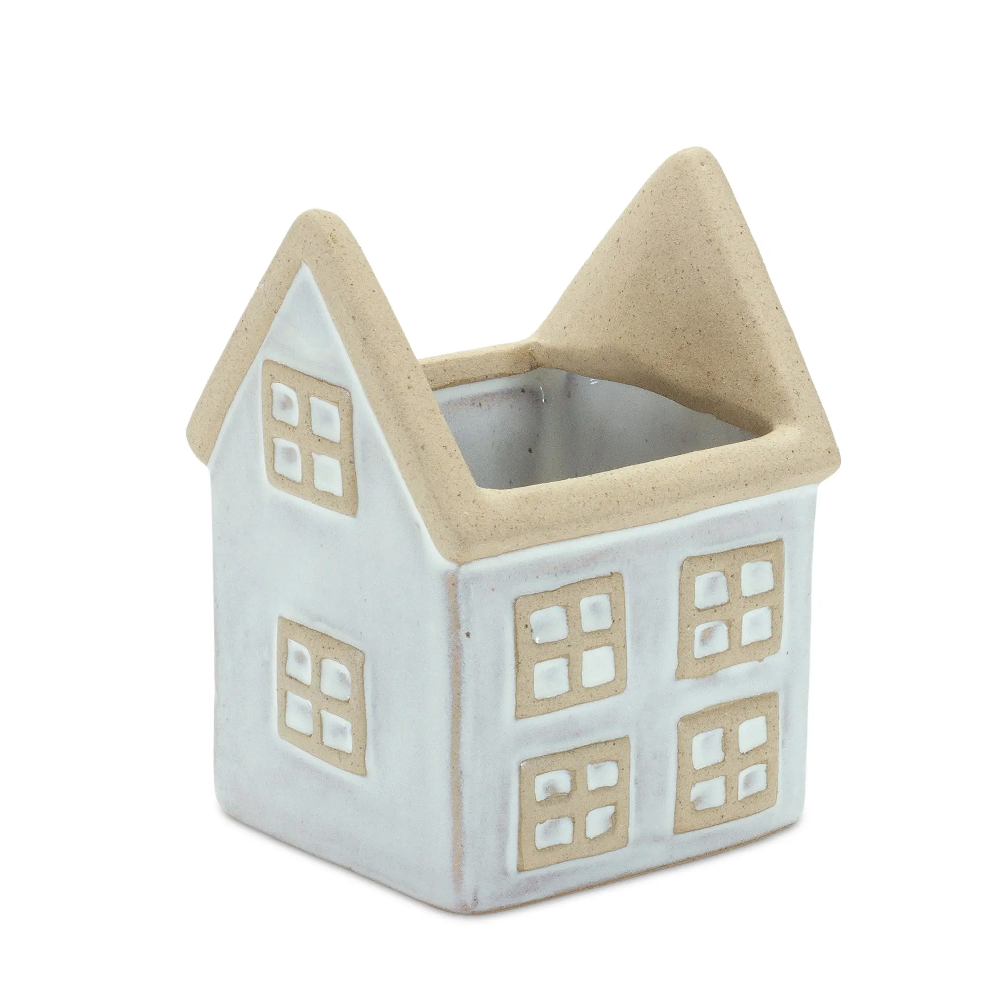 Small Porcelain House Planter-2