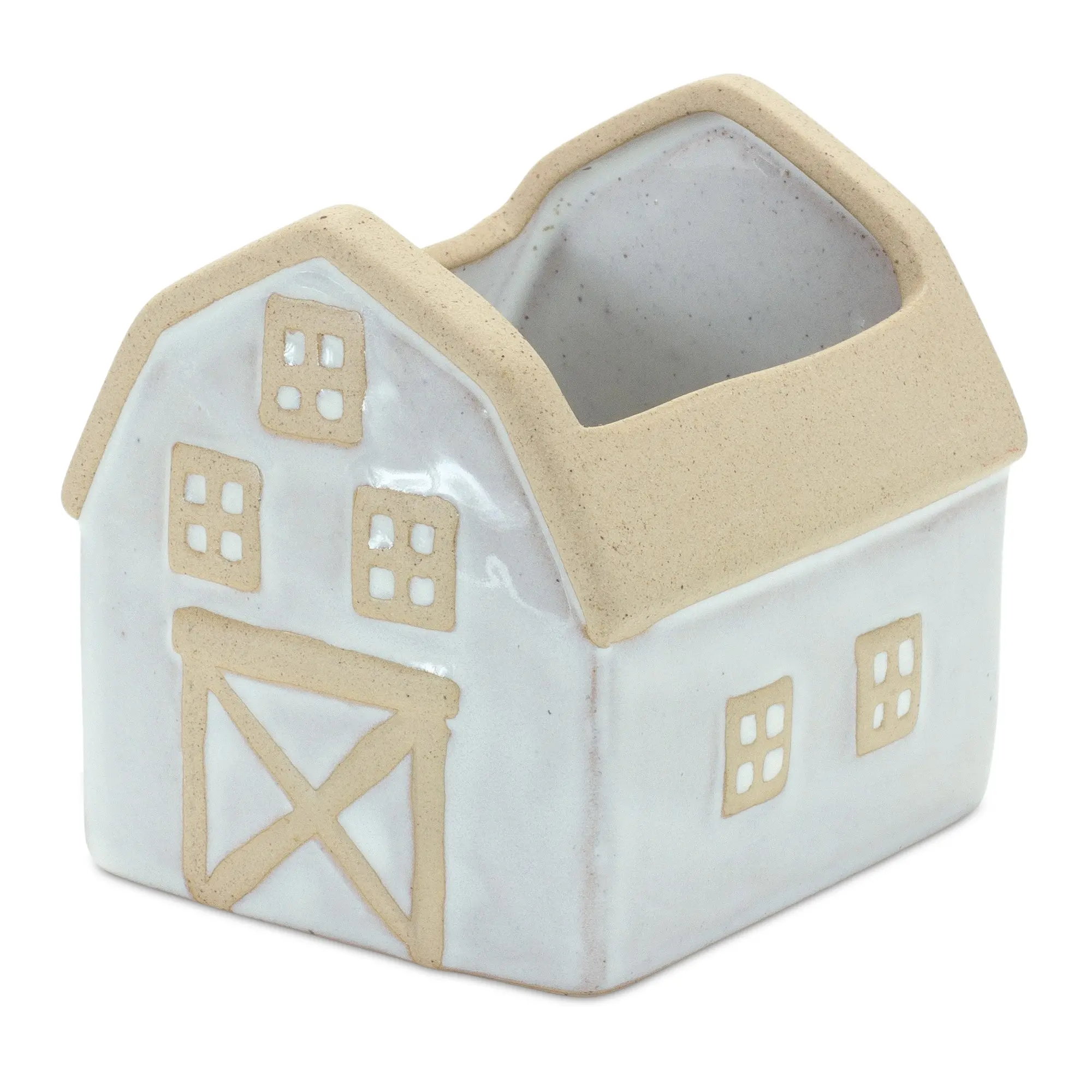 Small Porcelain House Planter-3