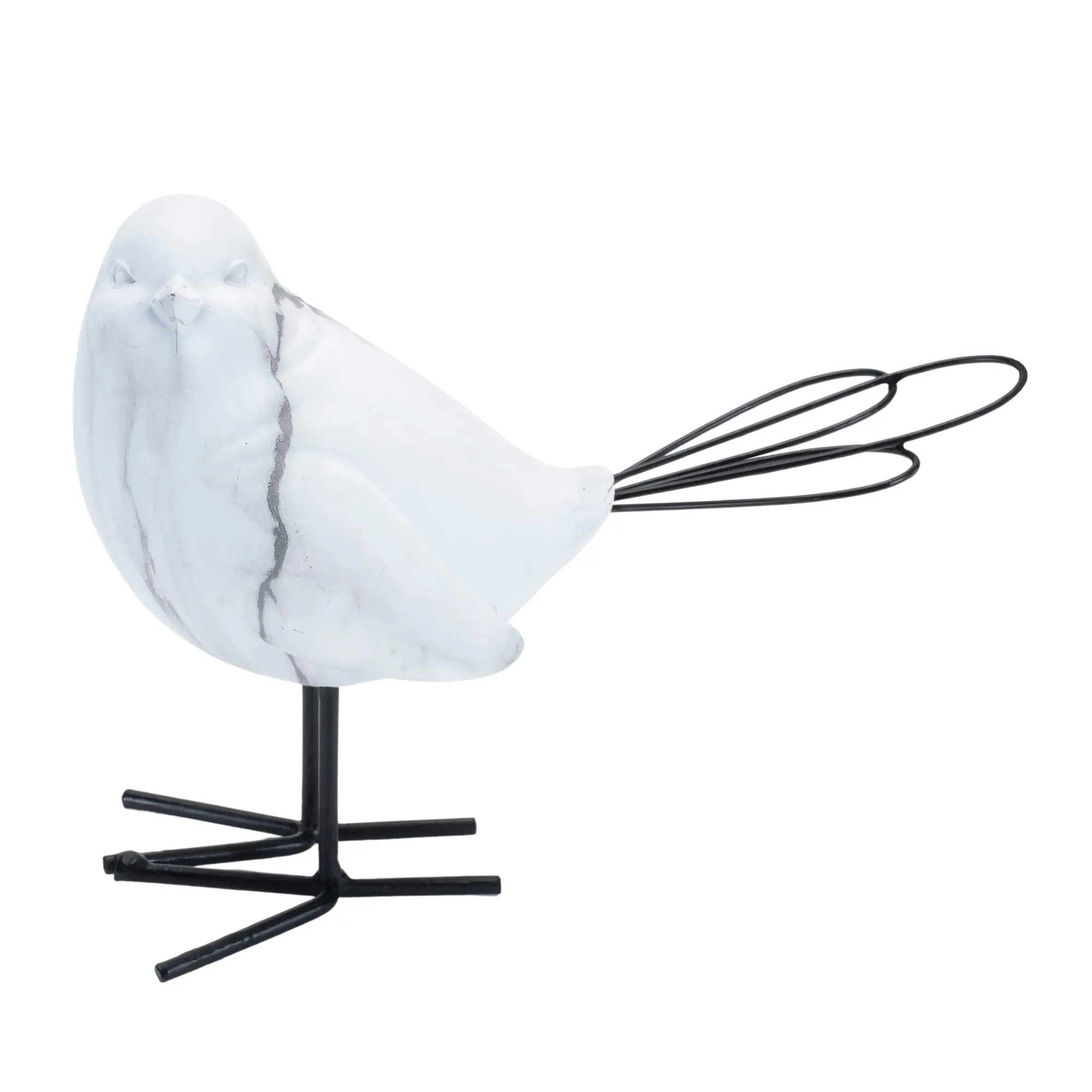 Brielle Small White Terra Cotta Bird-4