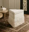 Trivoli Cream Velvet Upholstered Stool