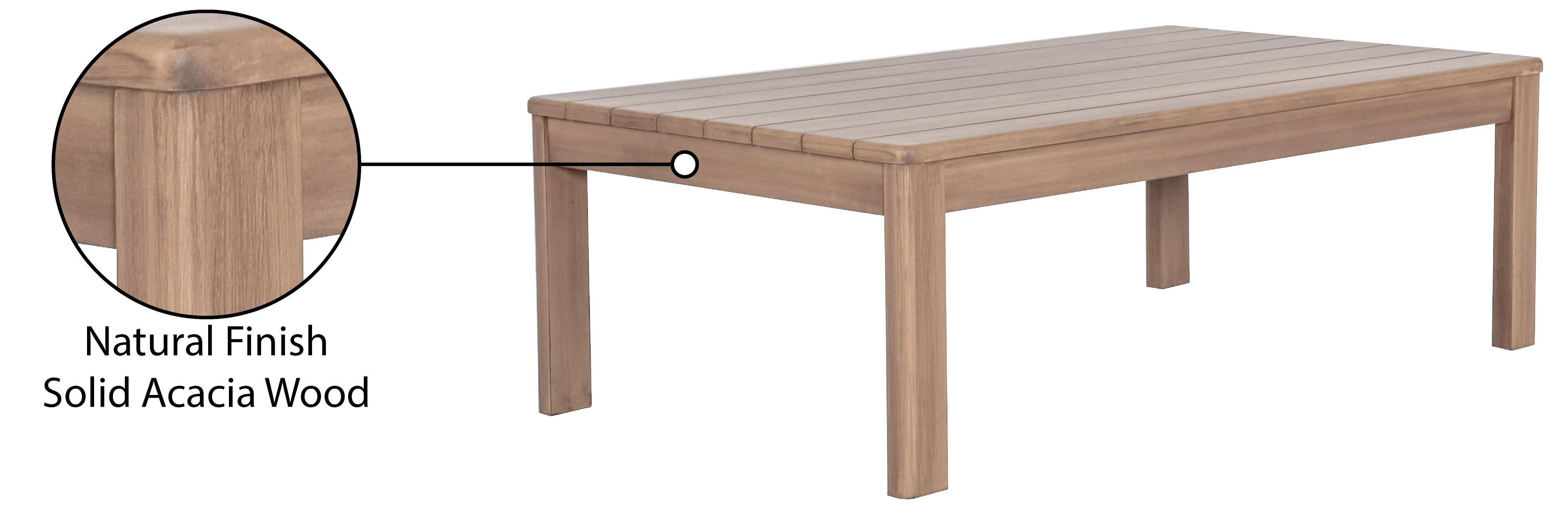 Newport Natural Acacia Wood Patio Coffee Table-5