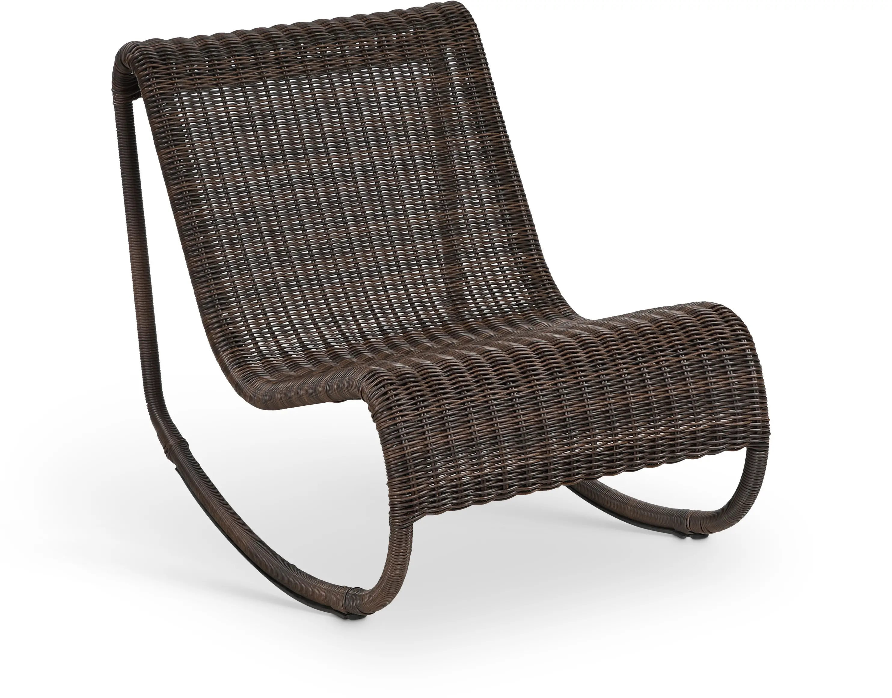 Antigua Brown Wicker Patio Rocking Chair-1