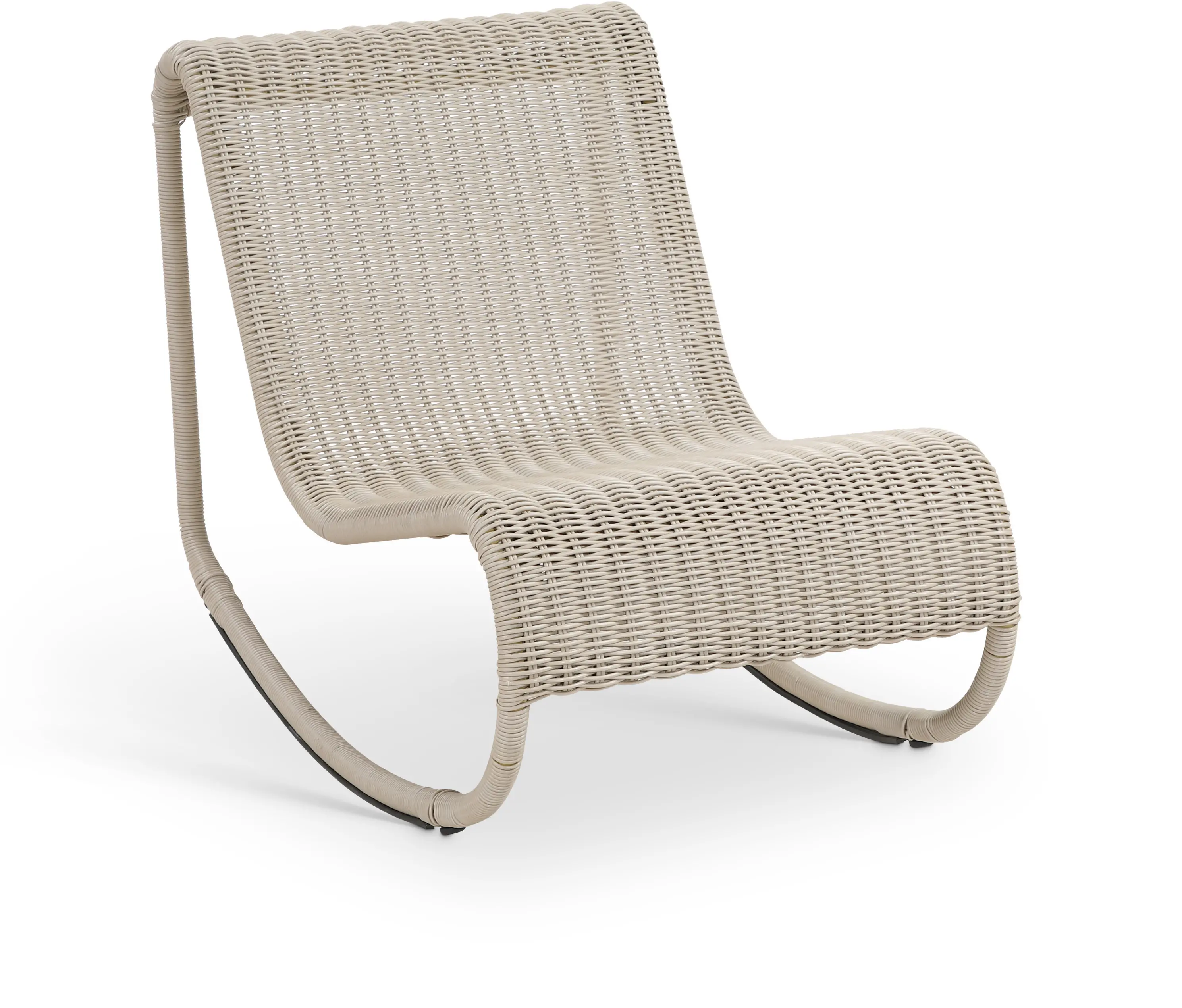 Antigua Cream Wicker Patio Rocking Chair-1