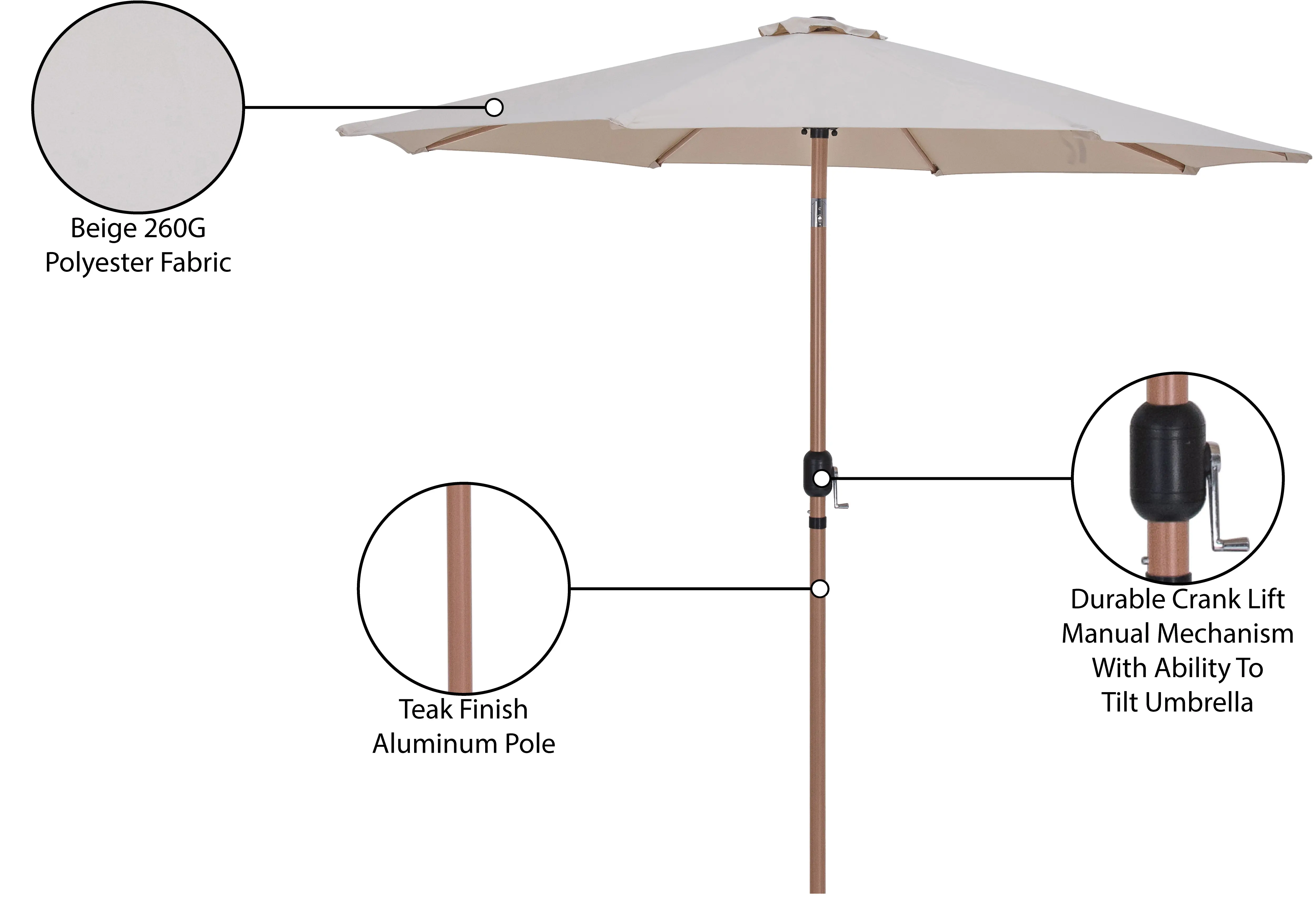 Fiji Beige Patio Umbrella-10