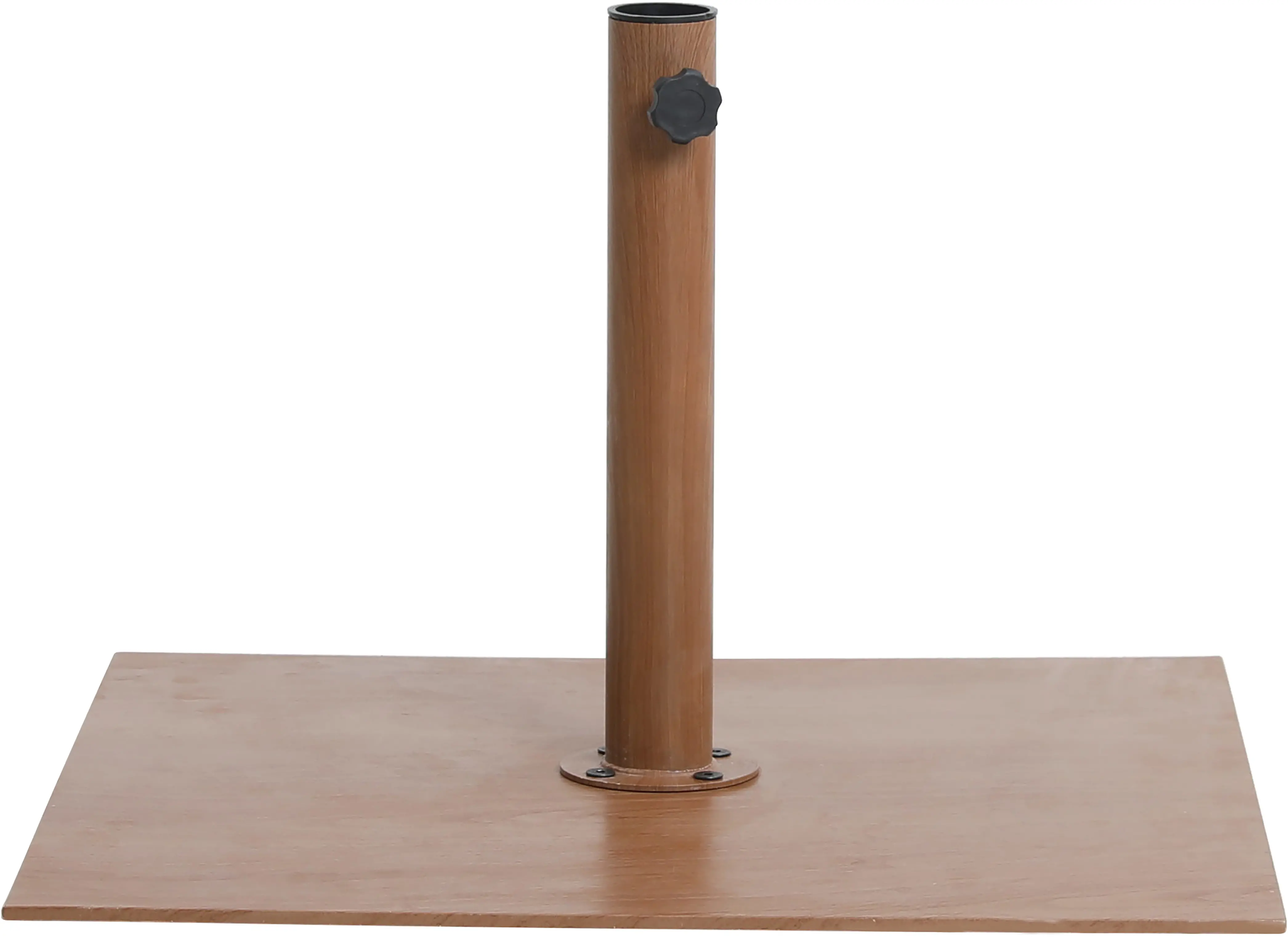 Fiji Black Patio Umbrella with Teak Aluminum Base Set-13