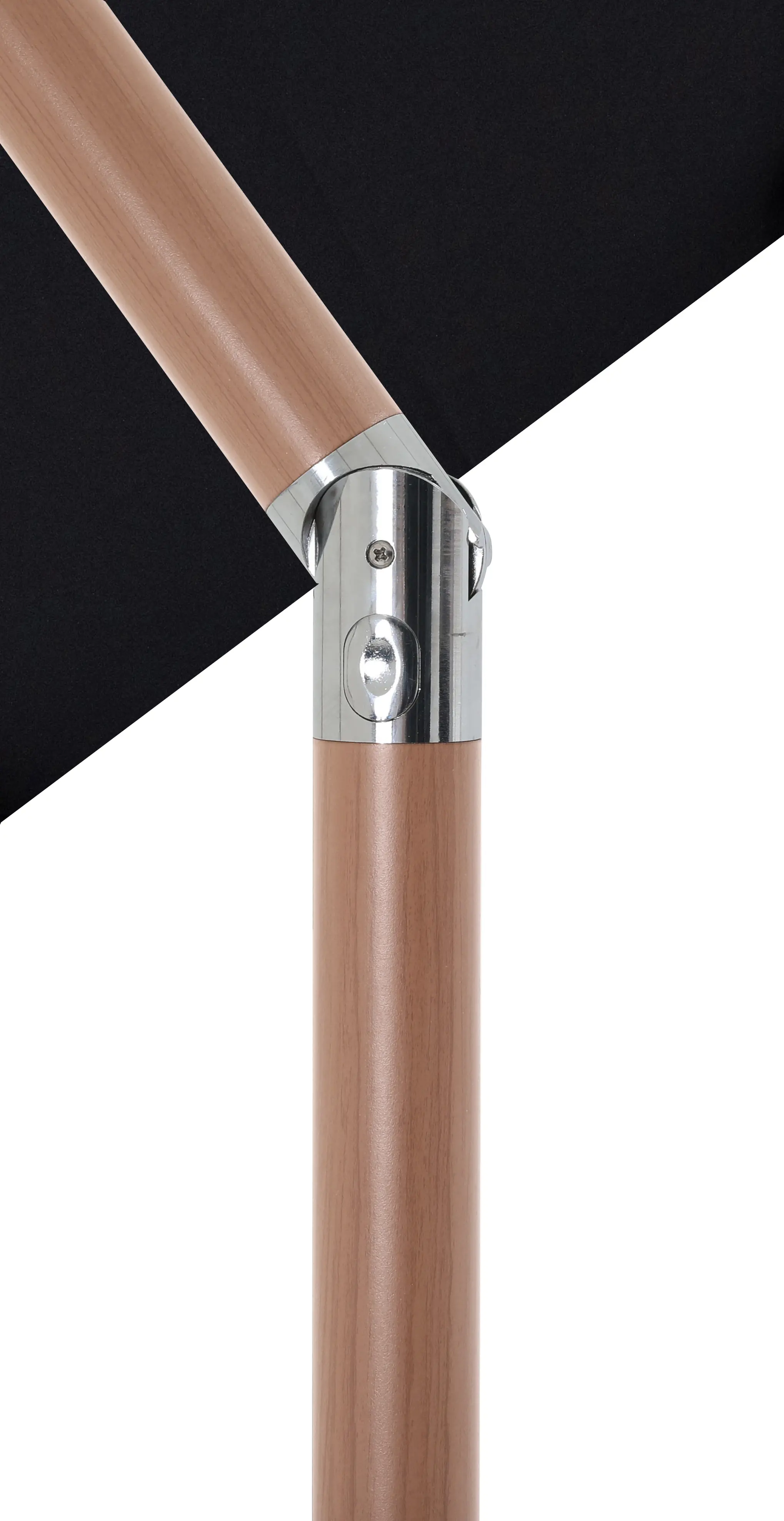 55014BLACK-BT Fiji Black Patio Umbrella with Teak Aluminum Base Set-7