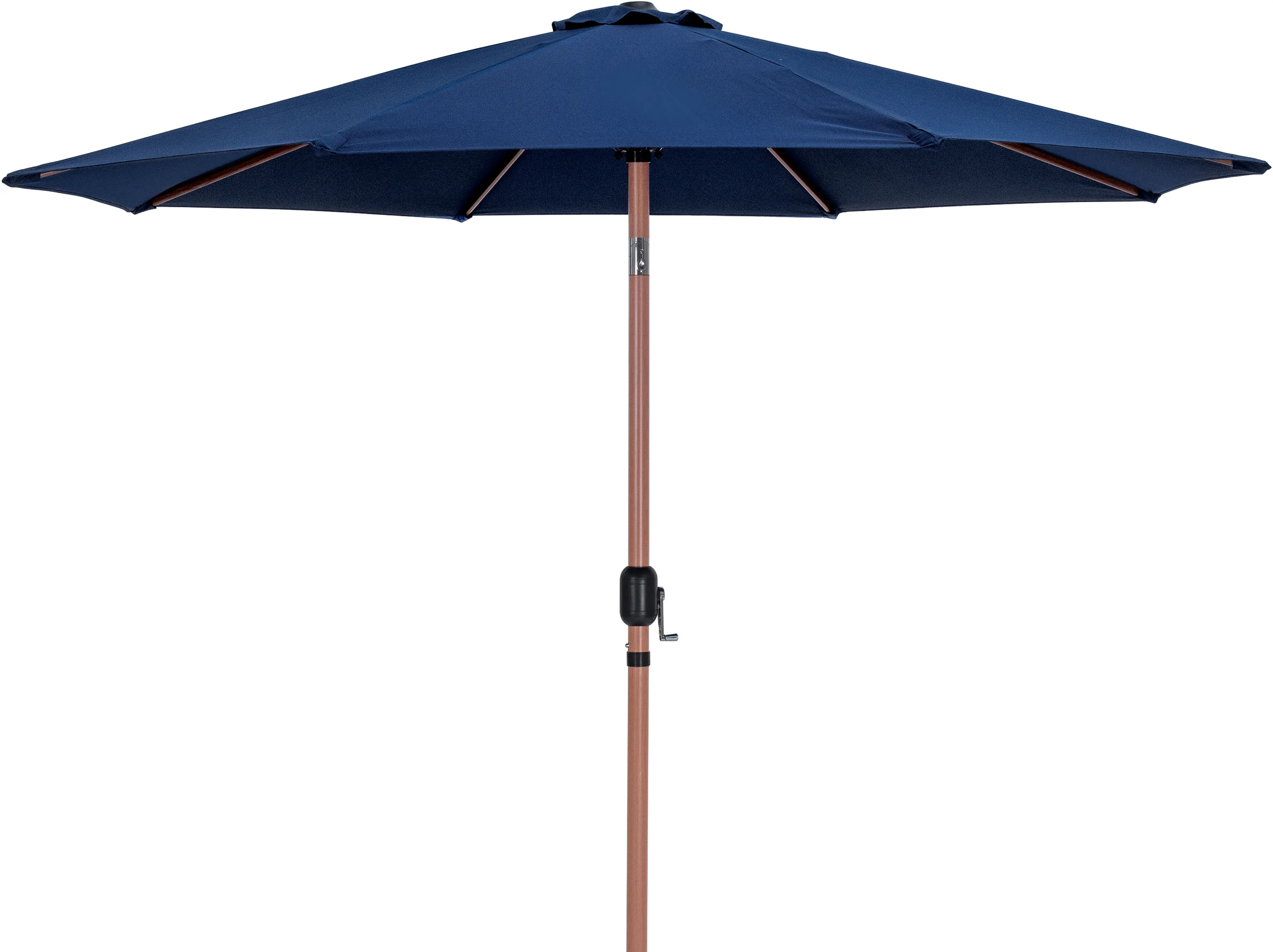Fiji Navy Patio Umbrella with Teak Aluminum Base Set-5