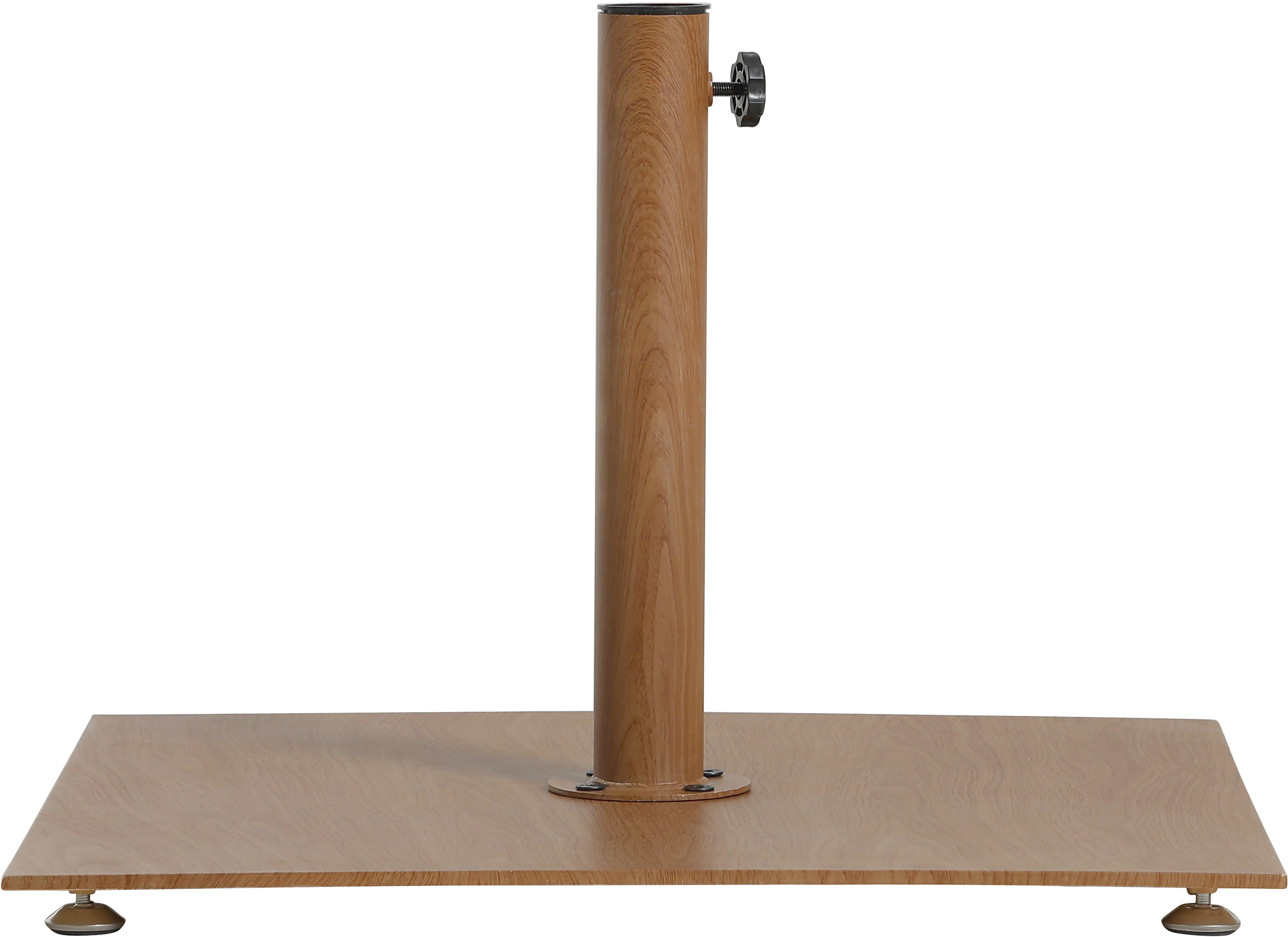 Fiji White Patio Umbrella with Teak Aluminum Base Set-12