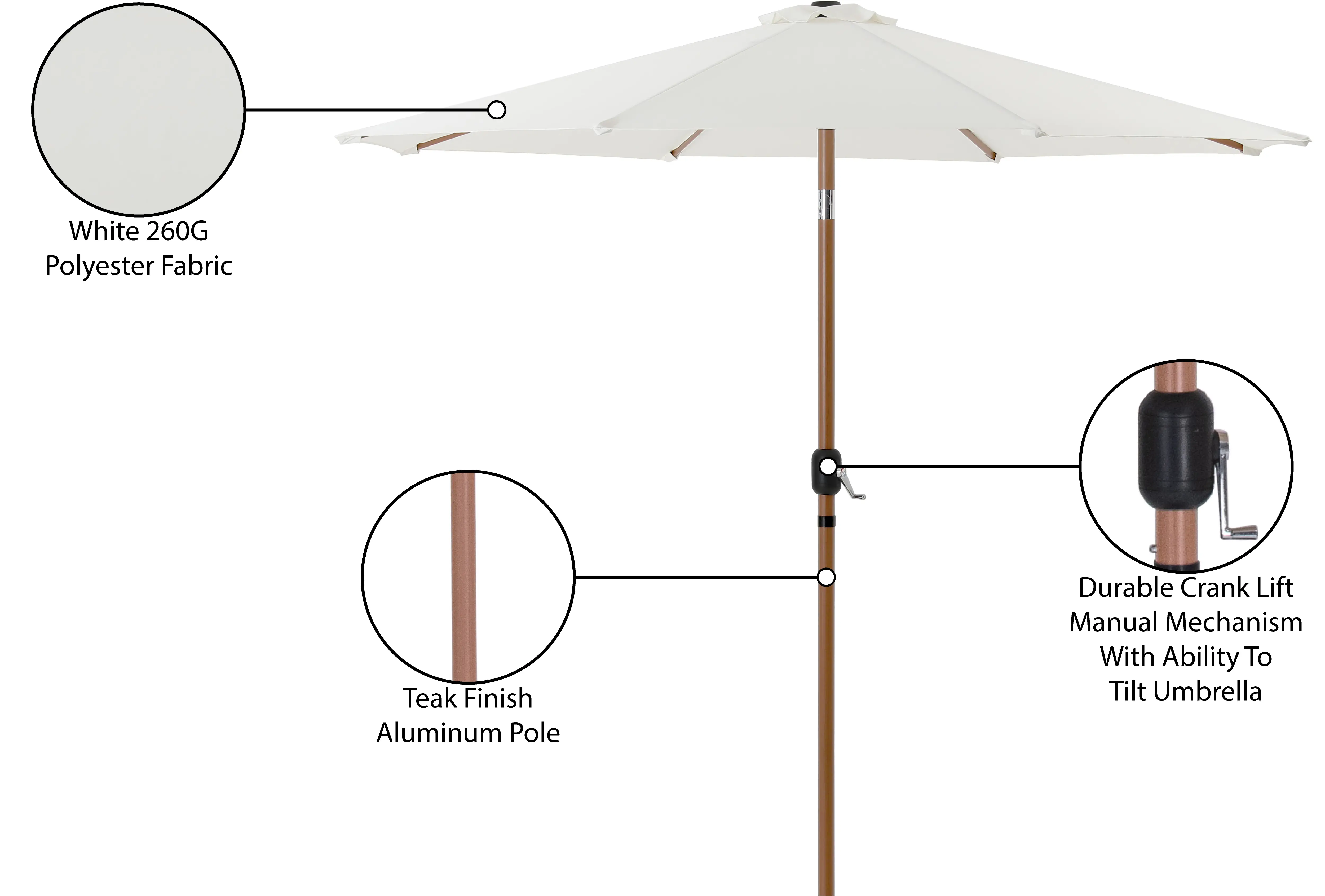 Fiji White Patio Umbrella-11