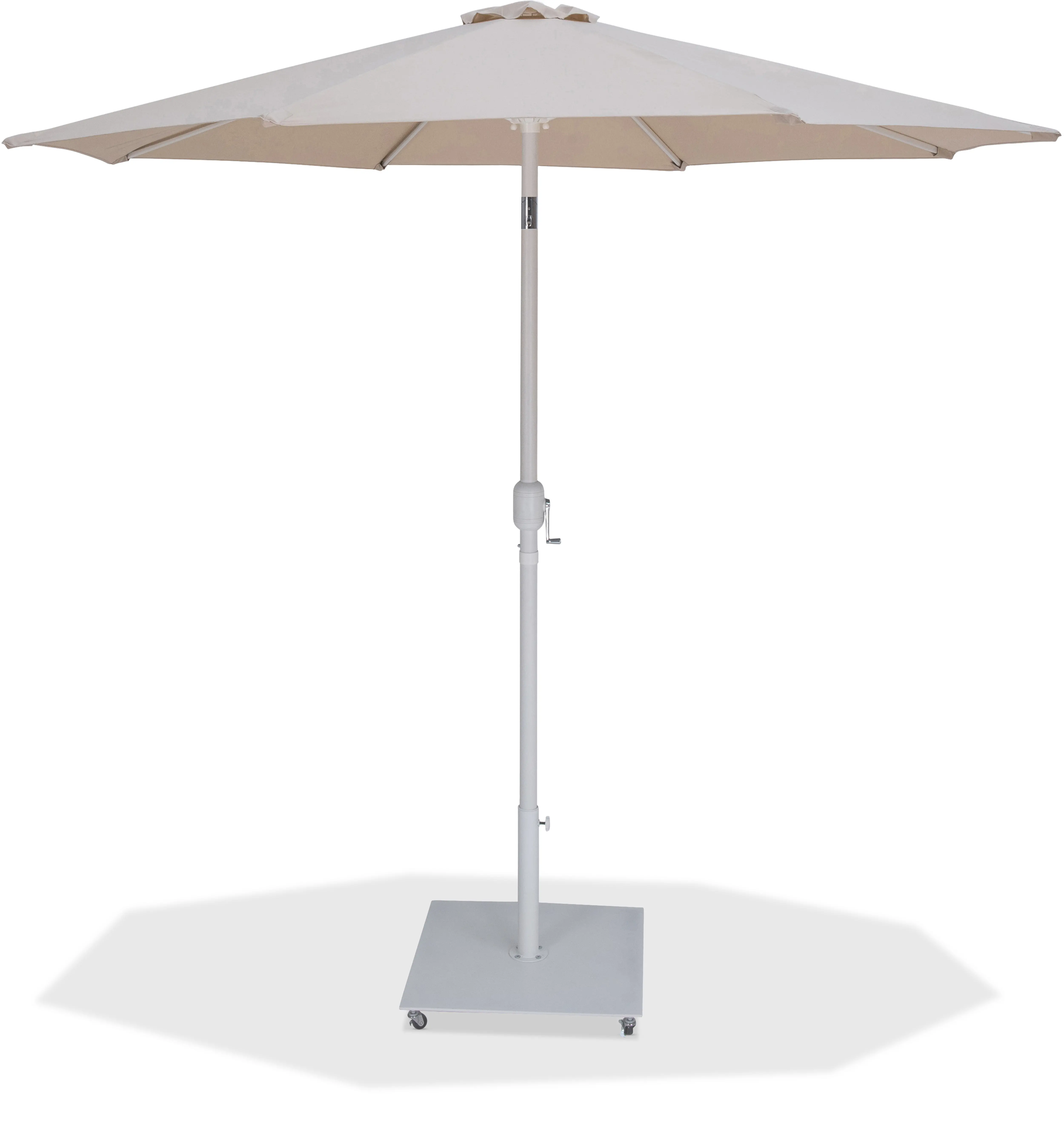 Fiji Beige Patio Umbrella with White Aluminum Base Set-1