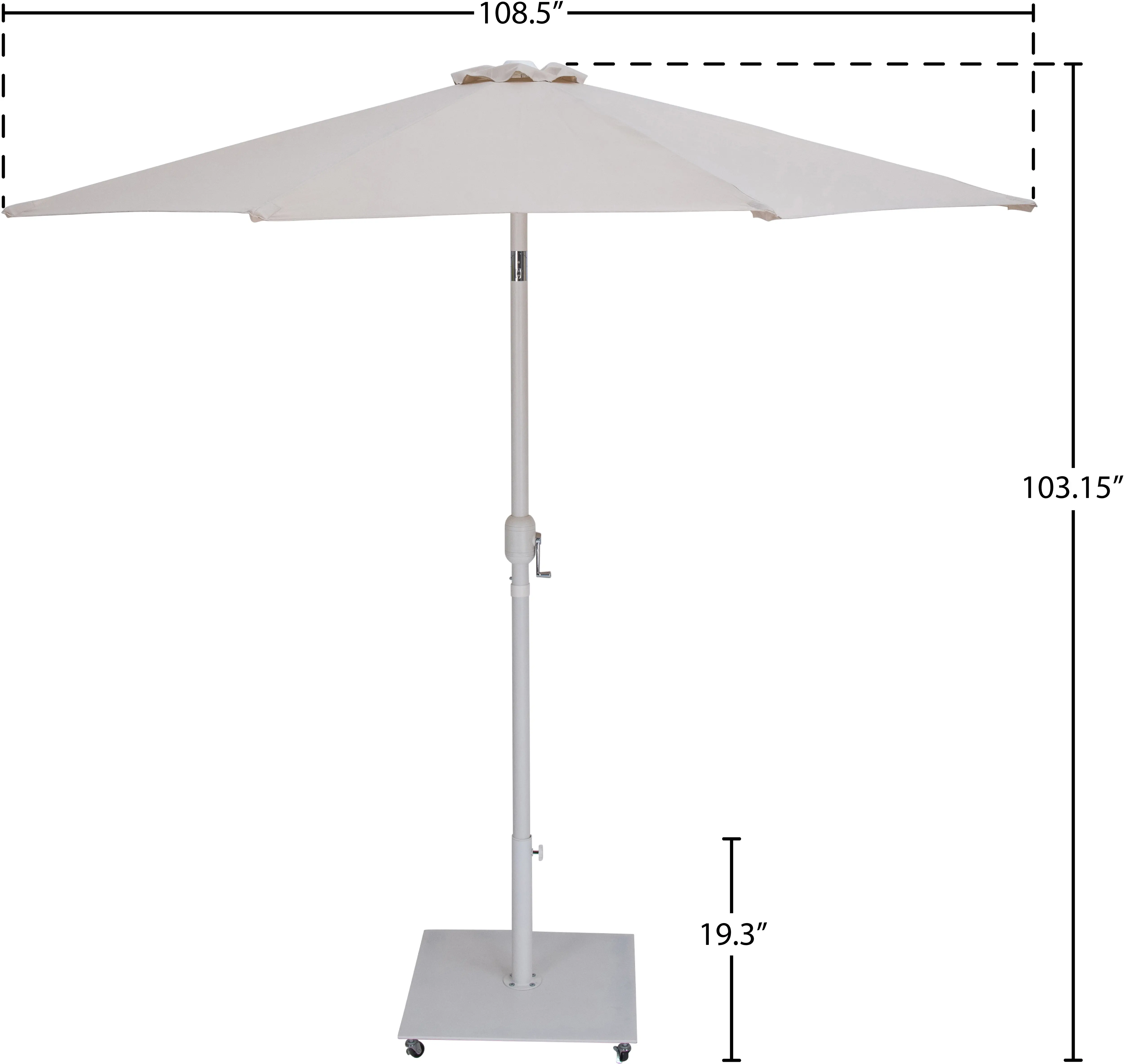 Fiji Beige Patio Umbrella with White Aluminum Base Set-15