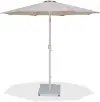 Fiji Beige Patio Umbrella with White Aluminum Base Set